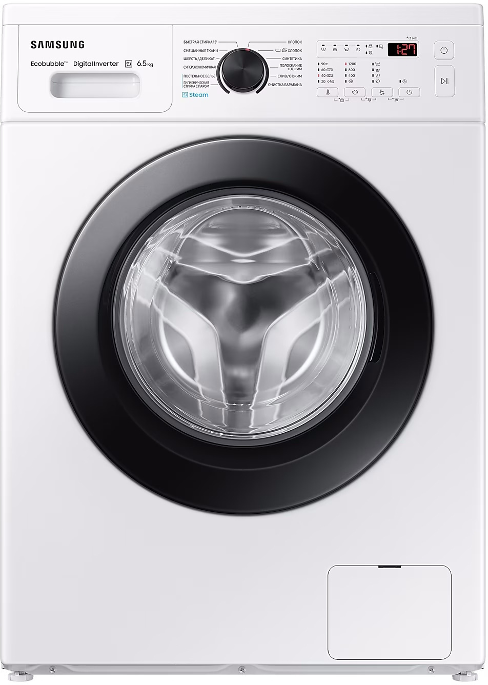 Изображение товара Стиральная машина Samsung WW65AG4S21CE/LD 6.5 кг белая с паром и функцией очистки барабана
