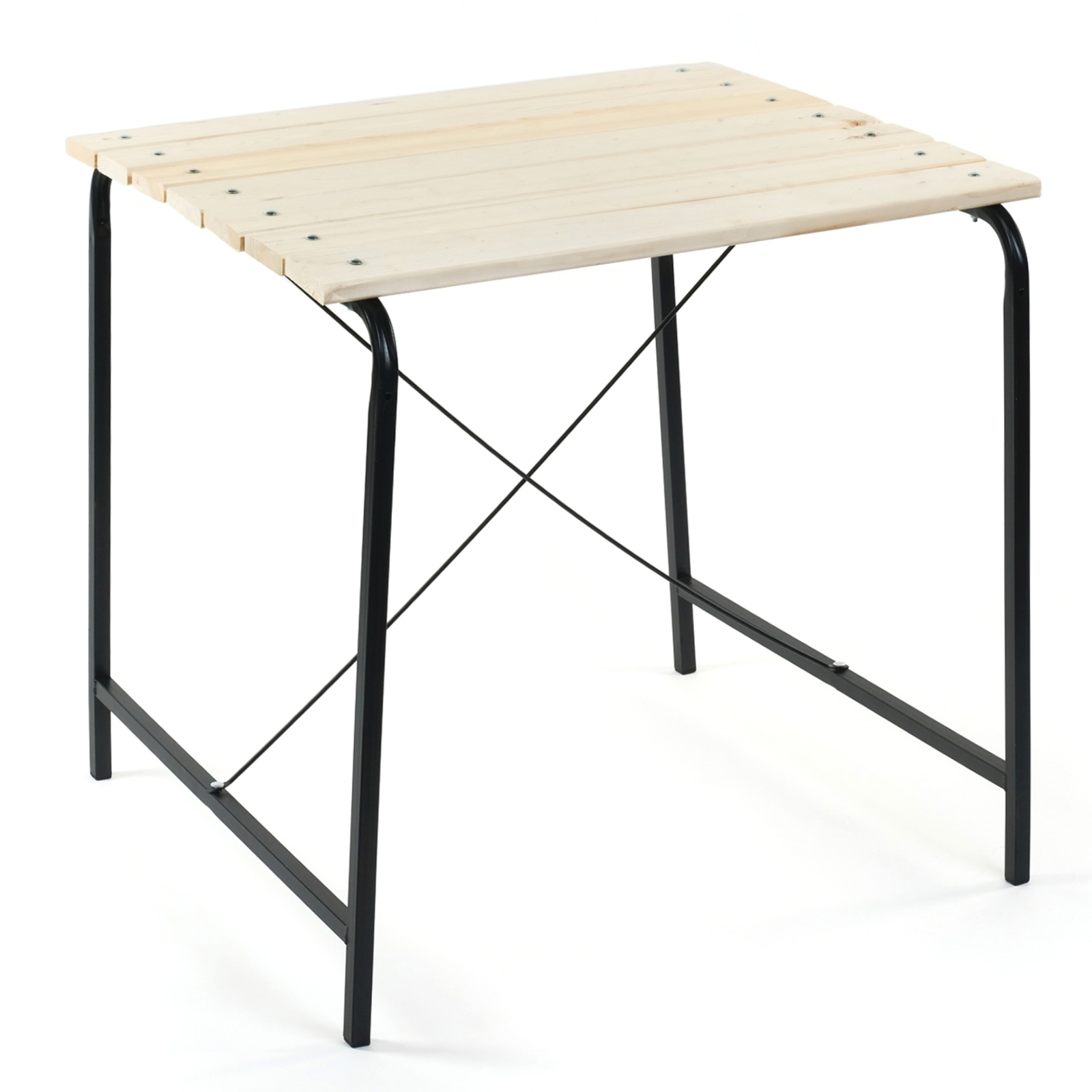 Изображение товара Нераздвижной садовый стол из металла и дерева 10660794 бежевый