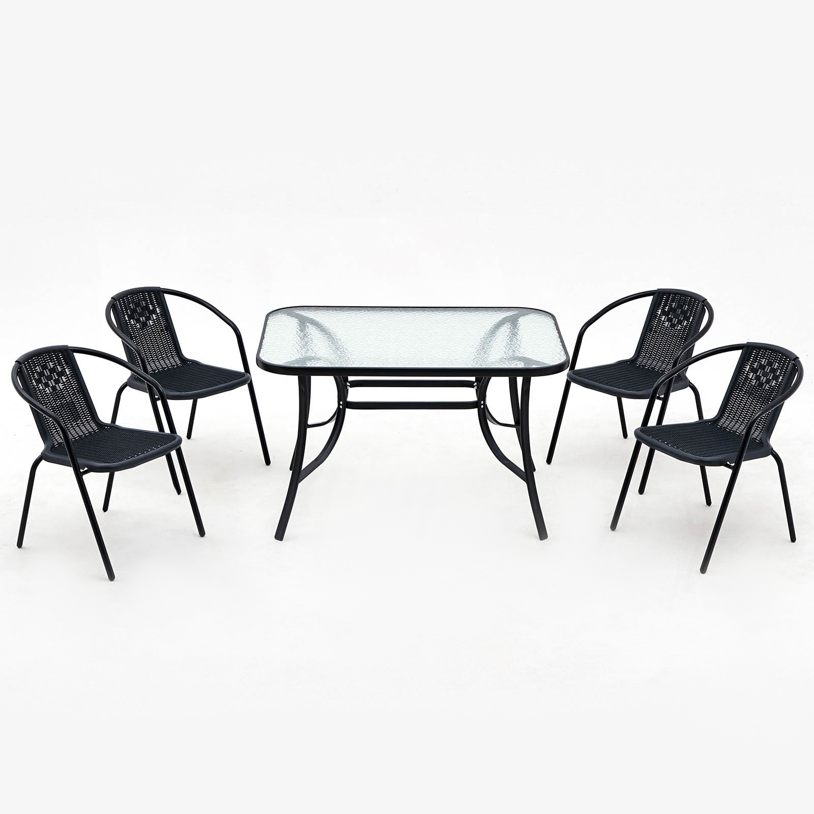 Изображение товара Набор обеденной мебели для сада металл и пластик серый 5 предметов