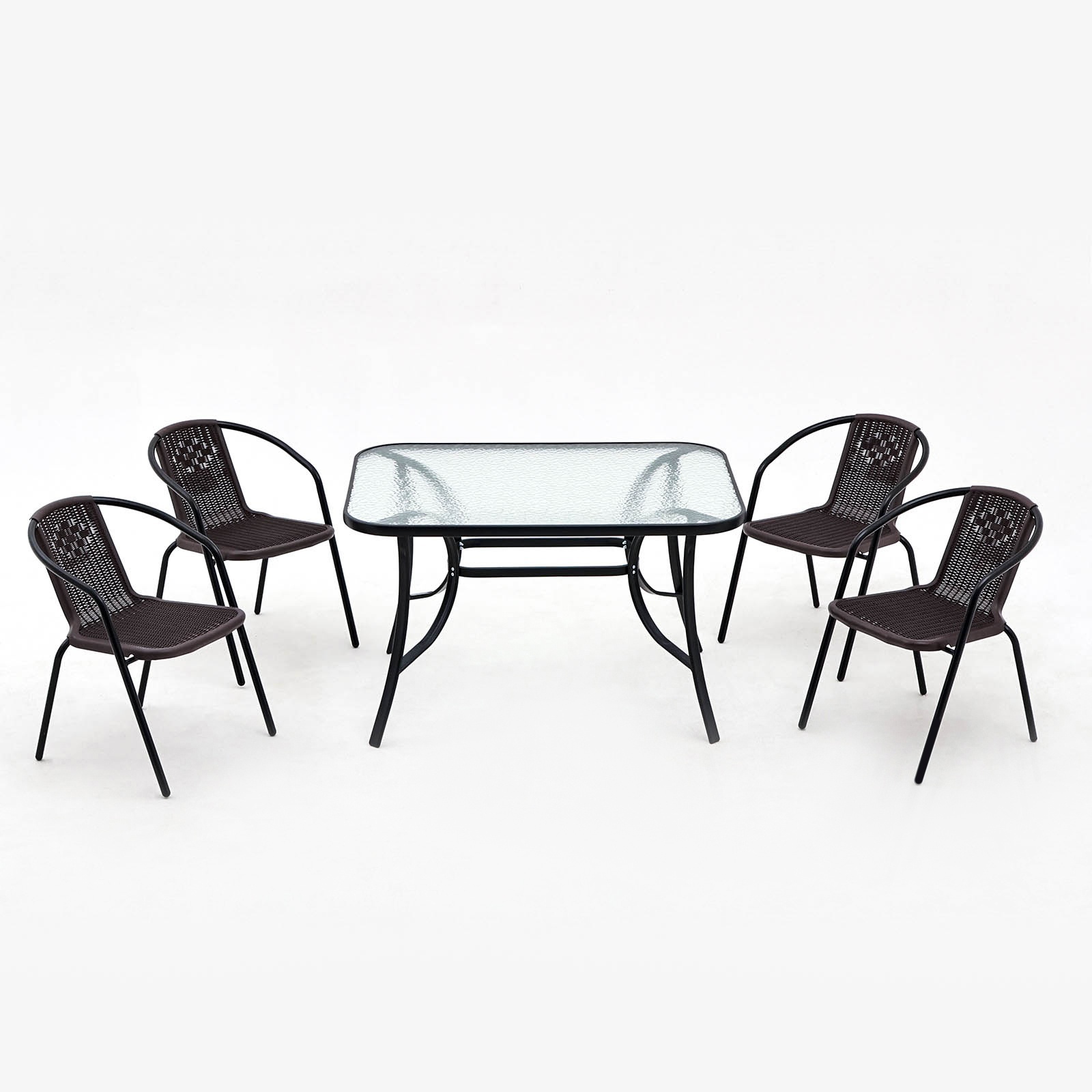 Изображение товара Набор садовой мебели для обеда 10608321 металл и пластик коричневый 5 предметов