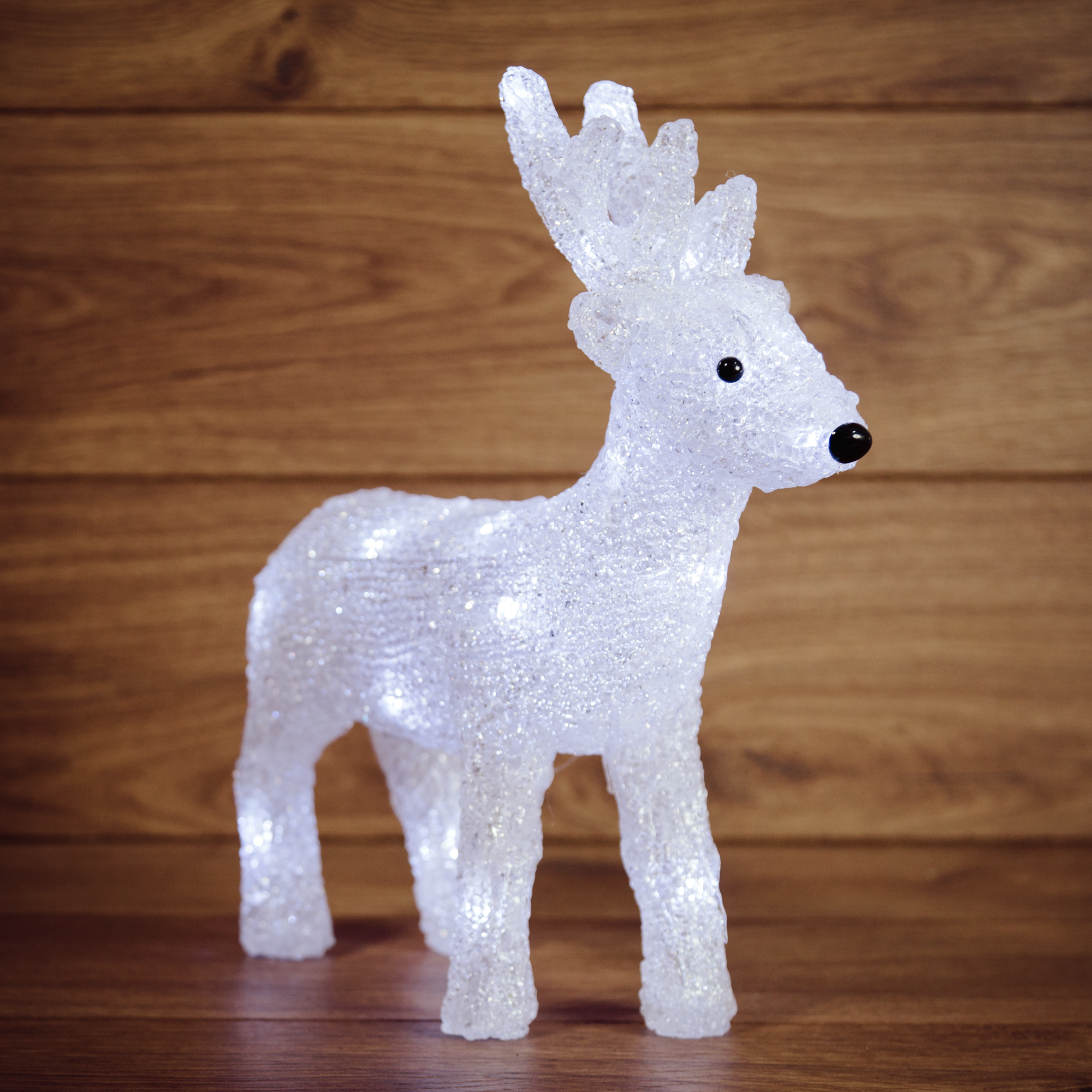 Изображение товара Светящаяся электрическая фигура Олененок для дома 40 светодиодов 35 см цвет белый