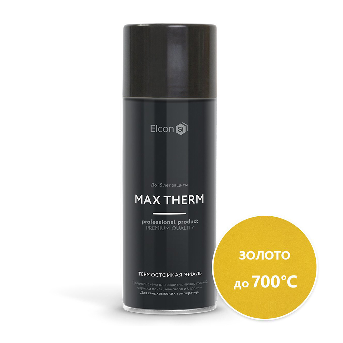 Изображение товара Эмаль Elcon АЭРОЗОЛЬ термостойкая MAX Therm цвет золото до 700ºС 520 мл