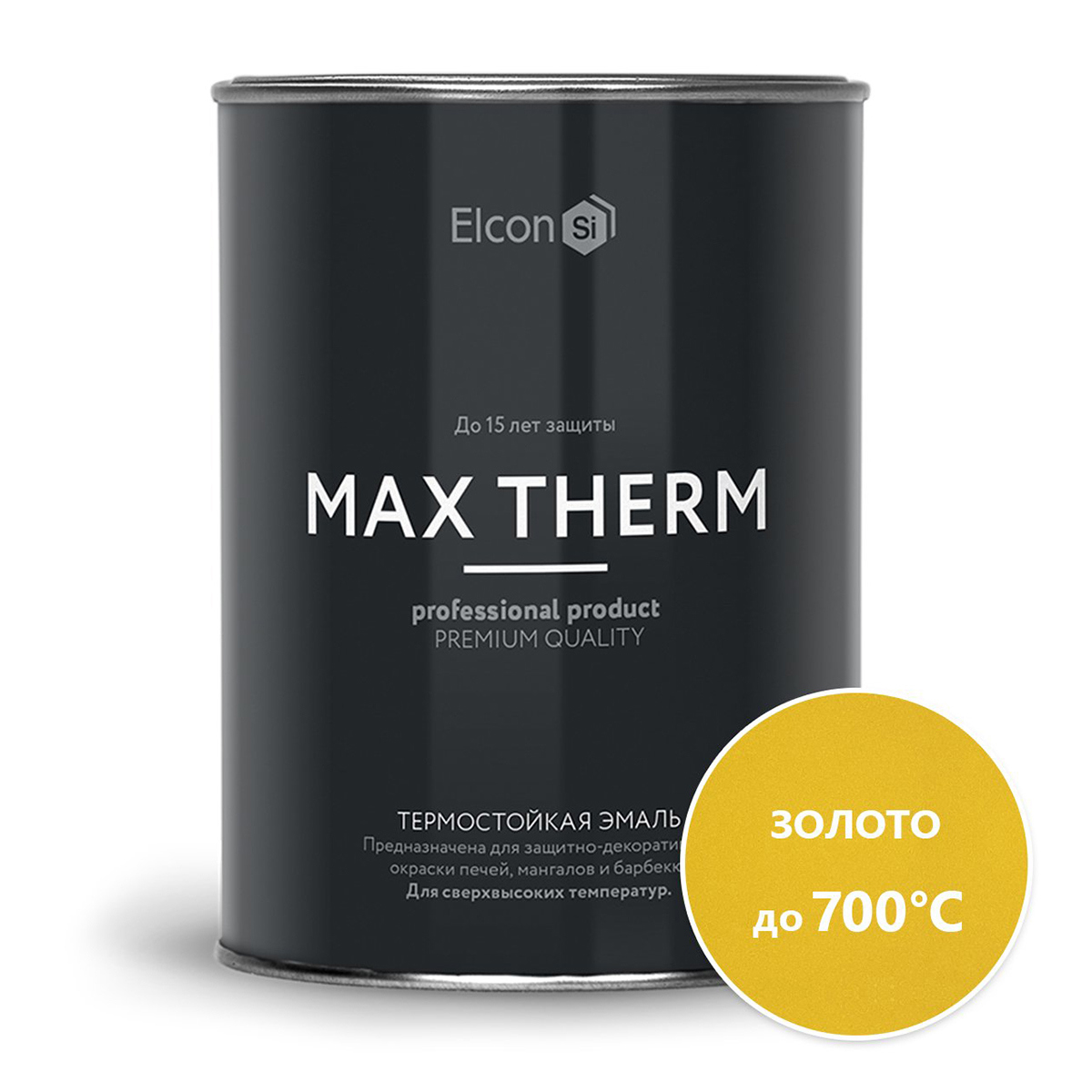Изображение товара Эмаль Elcon термостойкая MAX Therm золото до 700ºС 0.8 кг