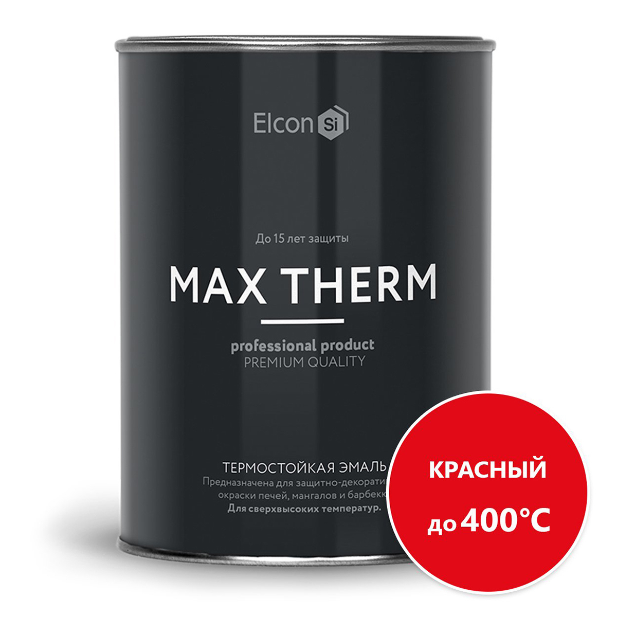 Изображение товара Эмаль Elcon термостойкая MAX Therm красная до 400ºС 0.8 кг Изображение товара Эмаль Elcon термостойкая MAX Therm красная до 400ºС 0.8 кг