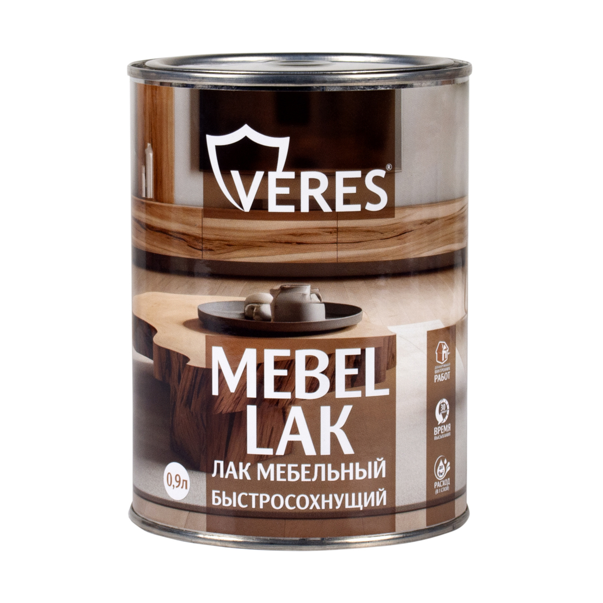 Изображение товара Лак мебельный Veres быстросохнущий матовый 0.9 л