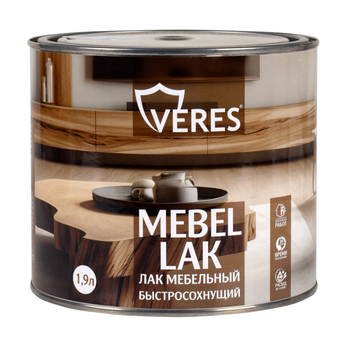 Изображение товара Лак мебельный Veres быстросохнущий матовый 1.9 л