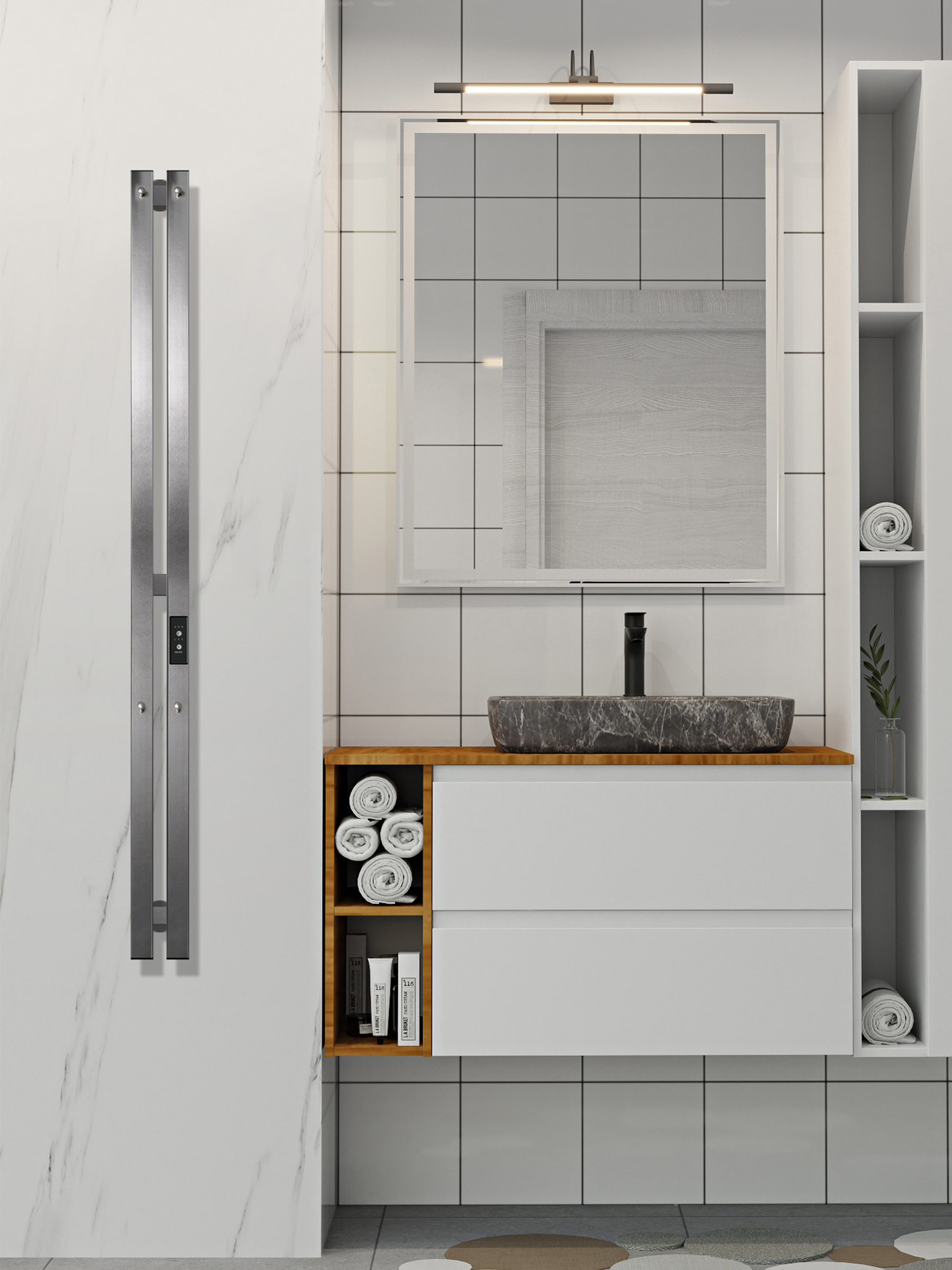 Изображение товара Электрический полотенцесушитель Indigo 1200 мм с терморегулятором и защитой IP44