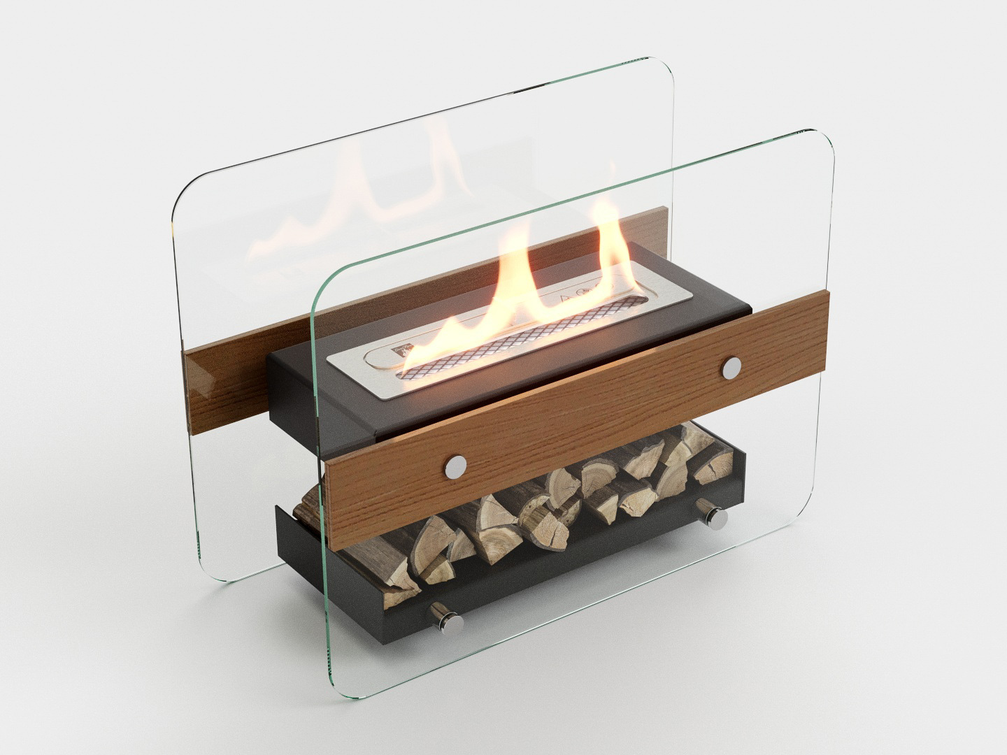 Изображение товара Напольный биокамин Lux fire Пятница М коричневый стильный и компактный