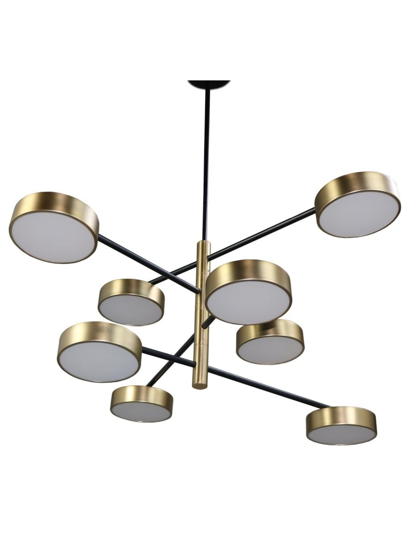 Изображение товара Светильник подвесной светодиодный Zortes Lunar Zrs.01243.08 40 м² теплый белый (желтый), нейтральный белый свет цвет белый, черный, латунь