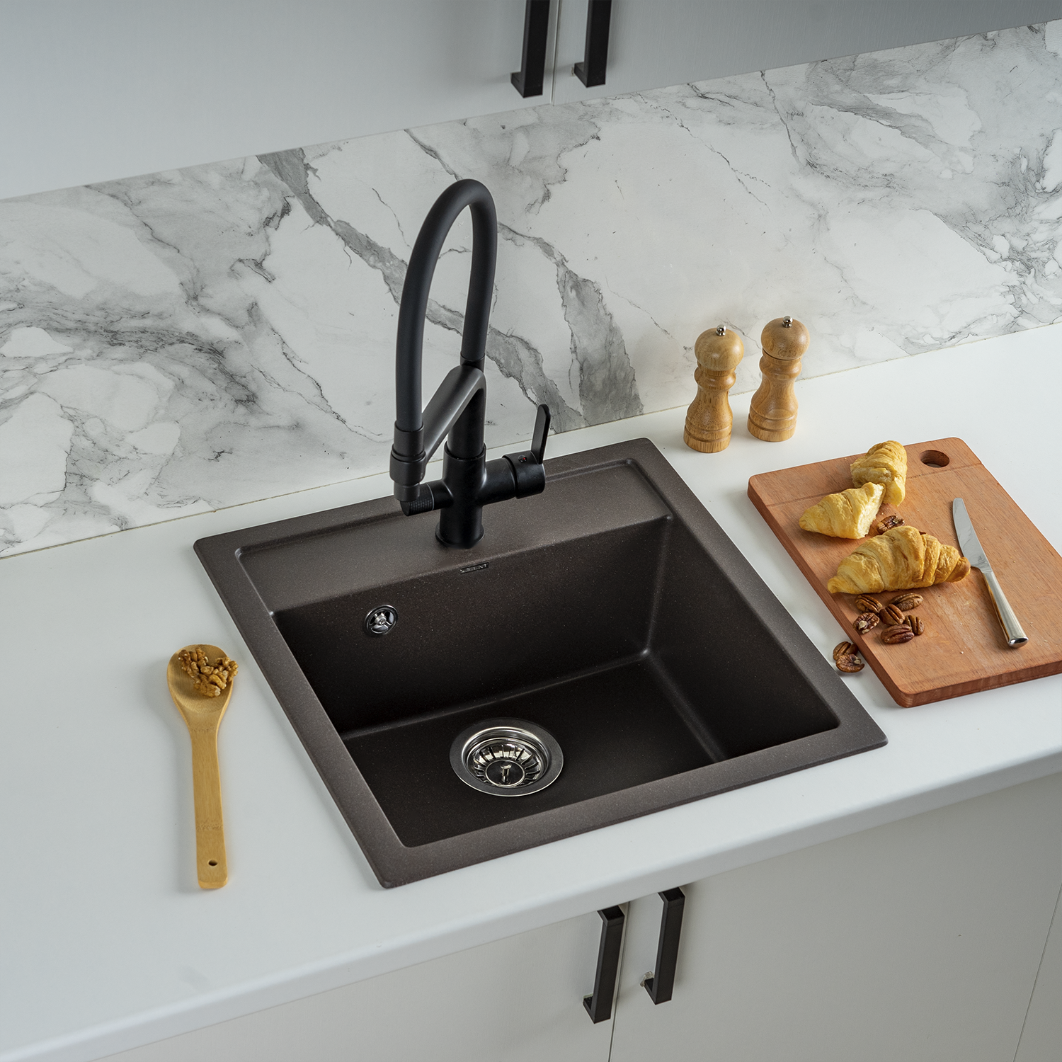 Изображение товара Мойка для кухни из искусственного камня Wisent MW510-27 кофе 510x505