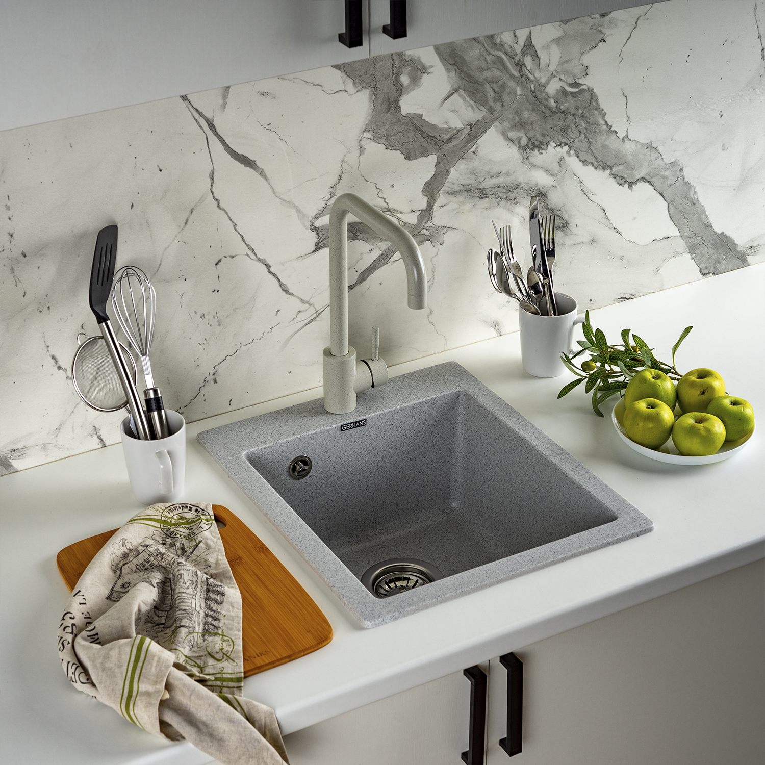 Изображение товара Мойка для кухни из искусственного камня Gerhans A10-19 425x505мм серый