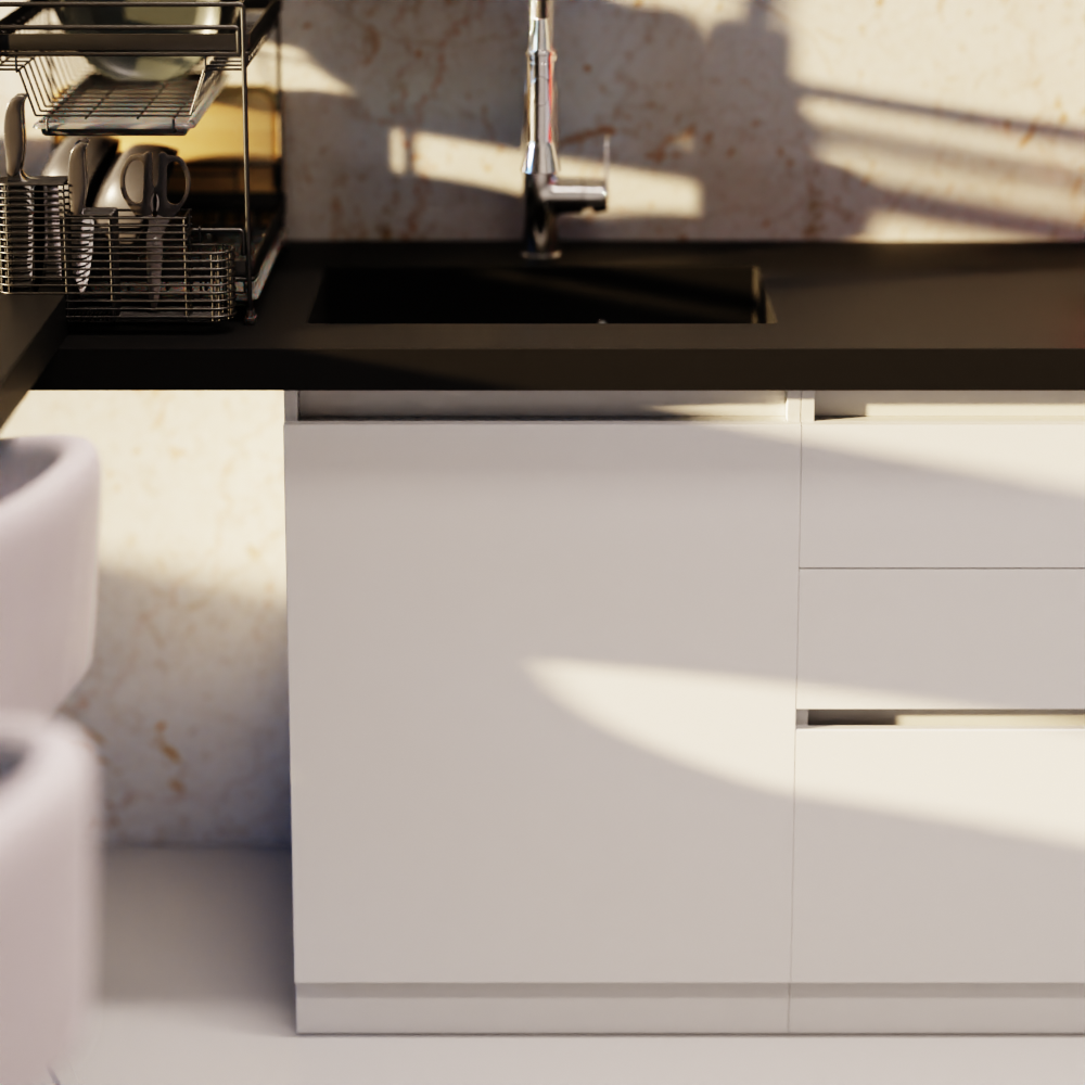 Шкаф под мойку Бостон под раковину 60x82x51.20 см фасад белый ЛДСП ...