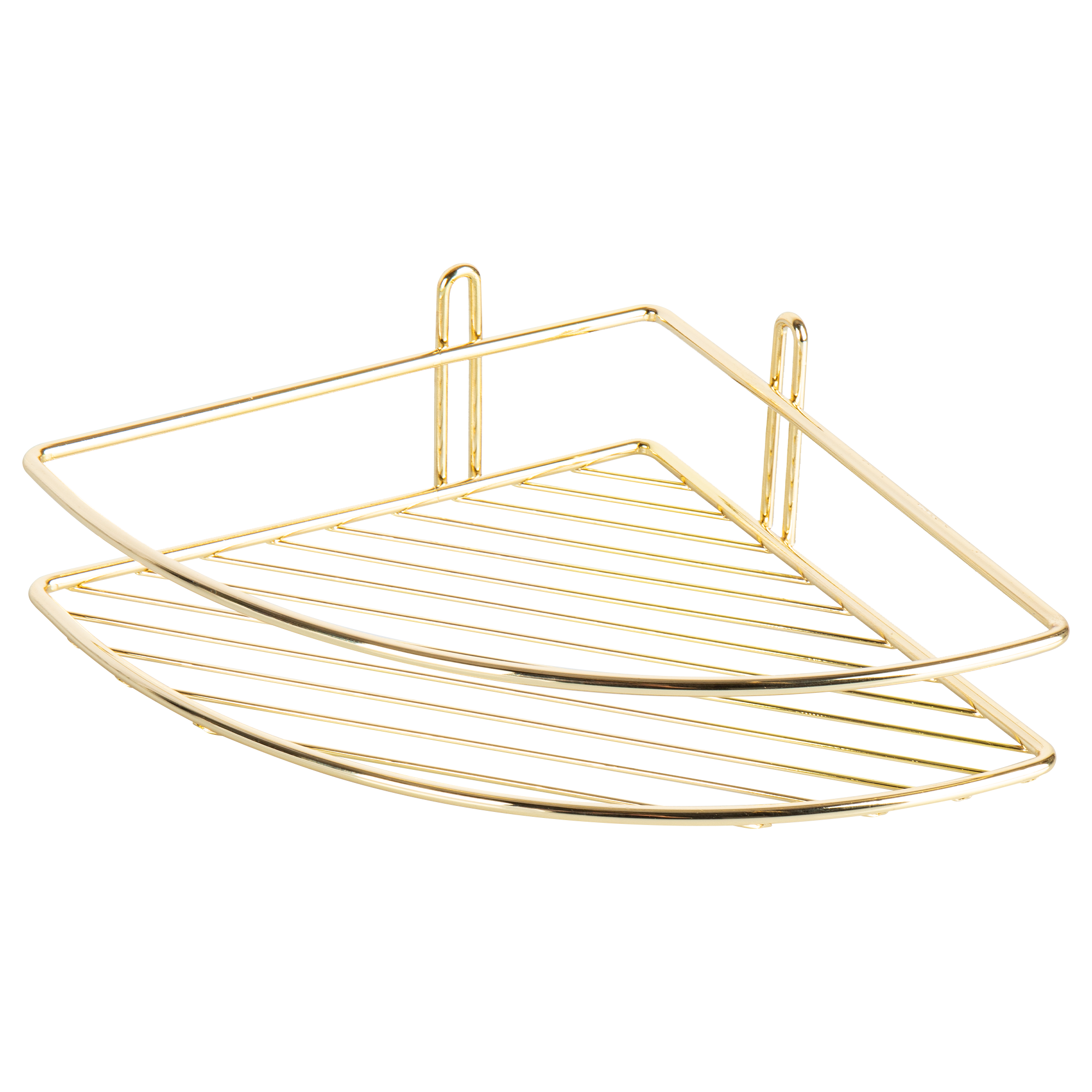 Изображение товара Полка для душа ProfFero С27413 угловая 1 ярус золотая для ванной комнаты