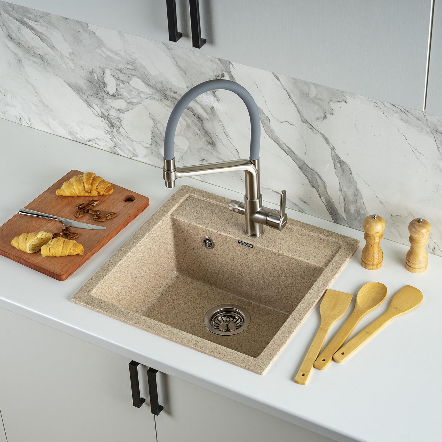 Изображение товара Мойка для кухни из искусственного камня Gerhans A11-21 510х505 мм песочная