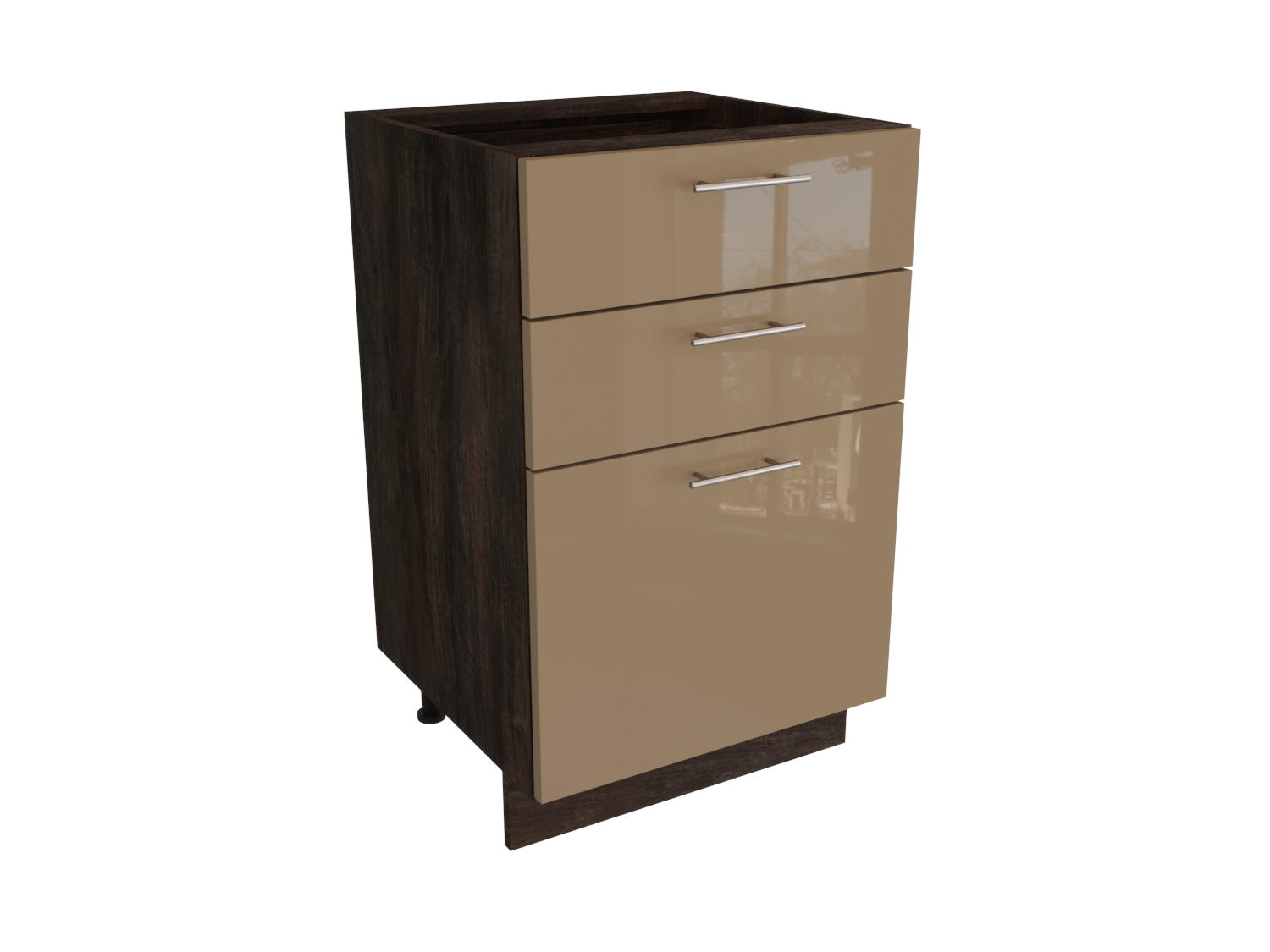 Изображение товара Напольный шкаф Валерия 3 ящика 50x81.6x47.8 см капучино МДФ ЛДСП Россия