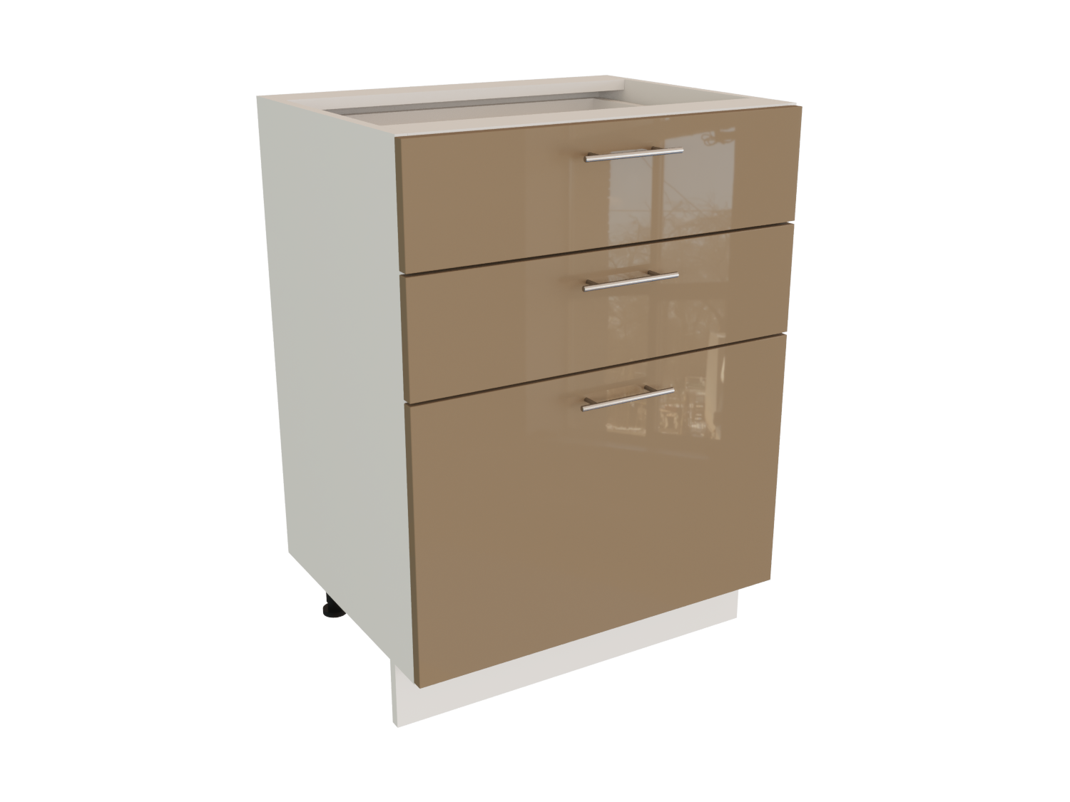 Изображение товара Напольный шкаф МС Валерия 60x81.60x47.80 см фасад капучино МДФ каркас белый ЛДСП Сурская мебель