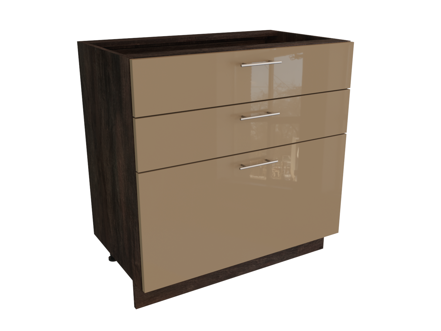 Изображение товара Напольный шкаф Валерия 3 ящика дуб капучино 80x81.6x47.8 см МДФ ЛДСП
