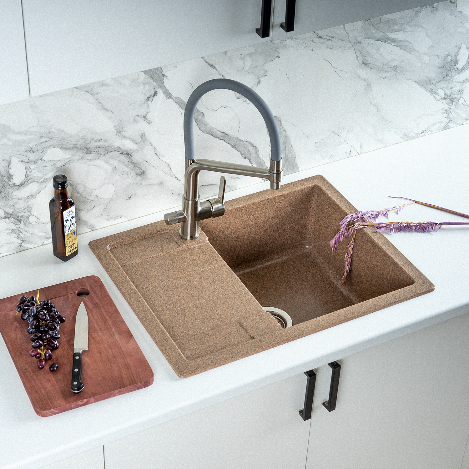 Изображение товара Мойка для кухни из искусственного камня Gerhans B22-23 терракотовая 650х500мм