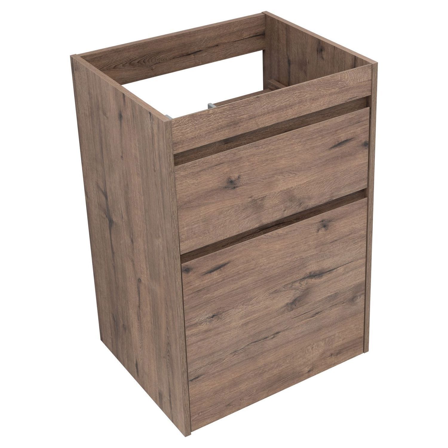 Изображение товара Тумба под раковину Aquanet 57 см коричневая напольная с 2 ящиками для ванной