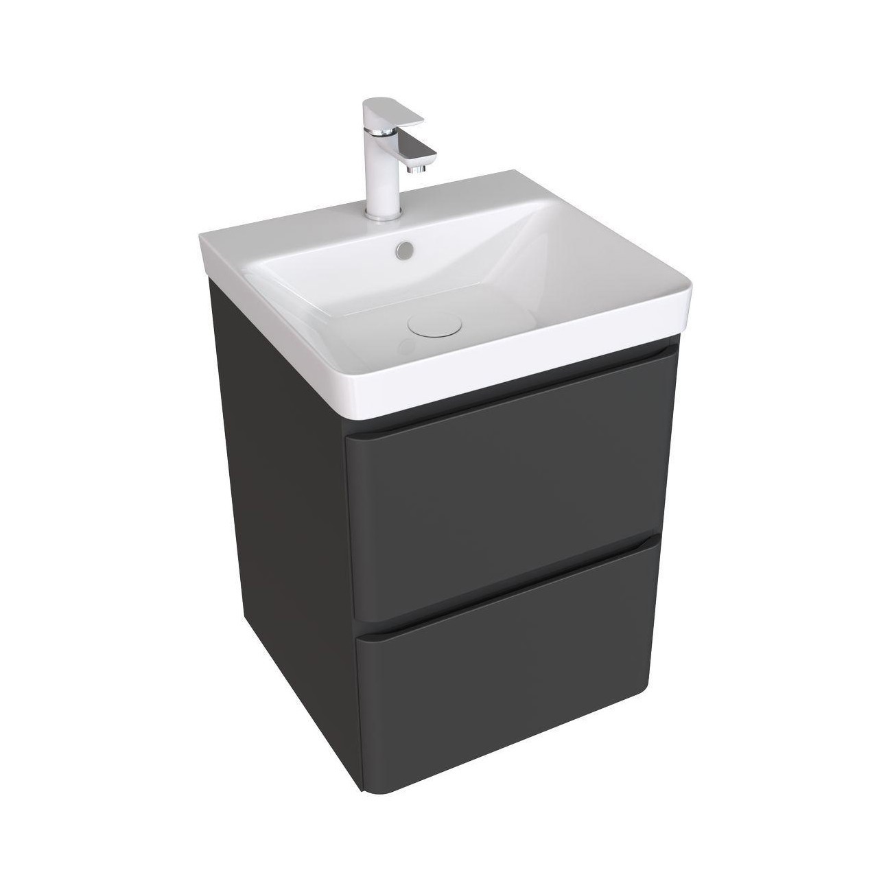 Изображение товара Тумба под раковину Aquanet 47см черная серия Эмбер напольная влагостойкая