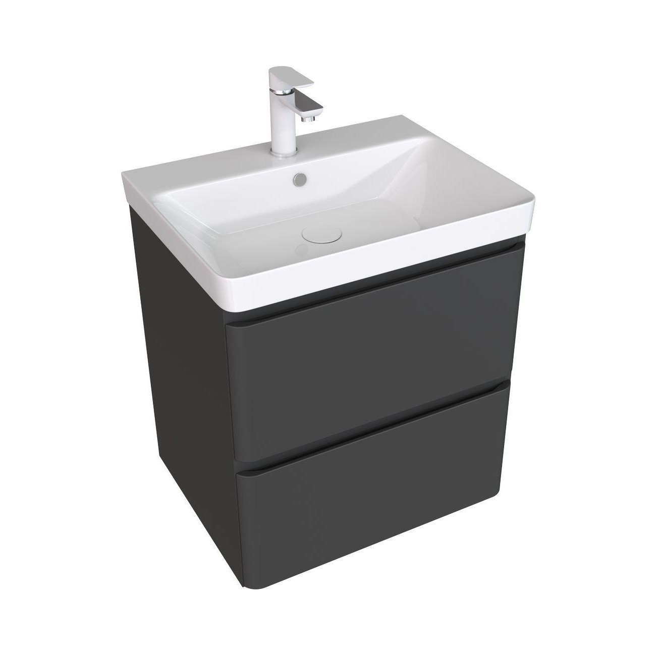 Изображение товара Подвесная тумба под раковину Aquanet 00330466 57см черная с ящиками