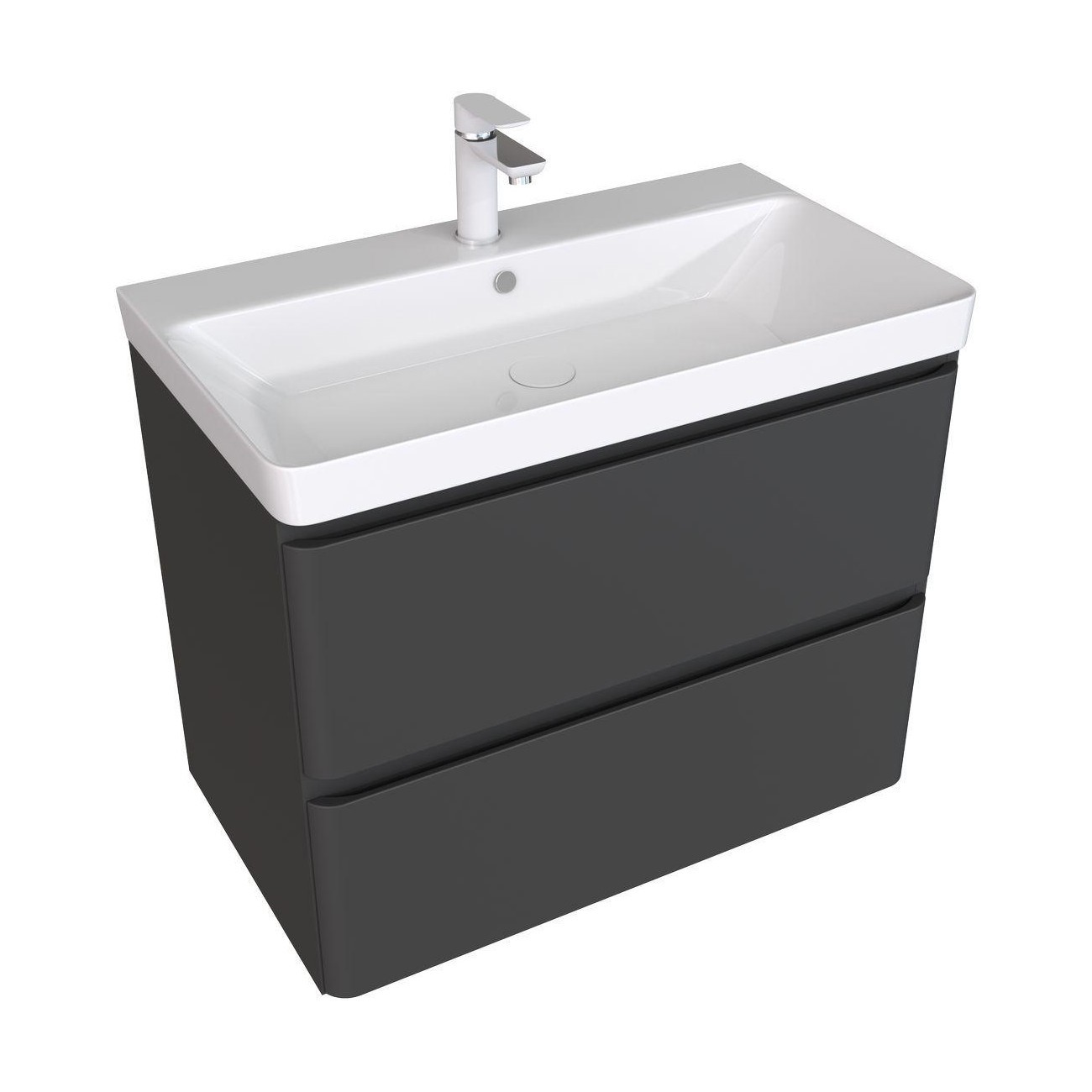 Изображение товара Тумба под раковину Aquanet 77.5см черная с влагостойкими материалами