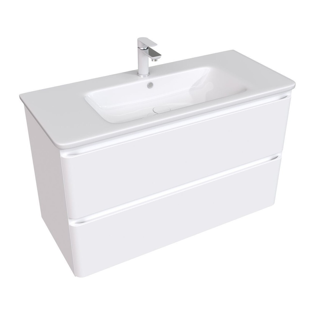 Изображение товара Тумба под раковину Aquanet 101.5см белая влагостойкая с ящиками