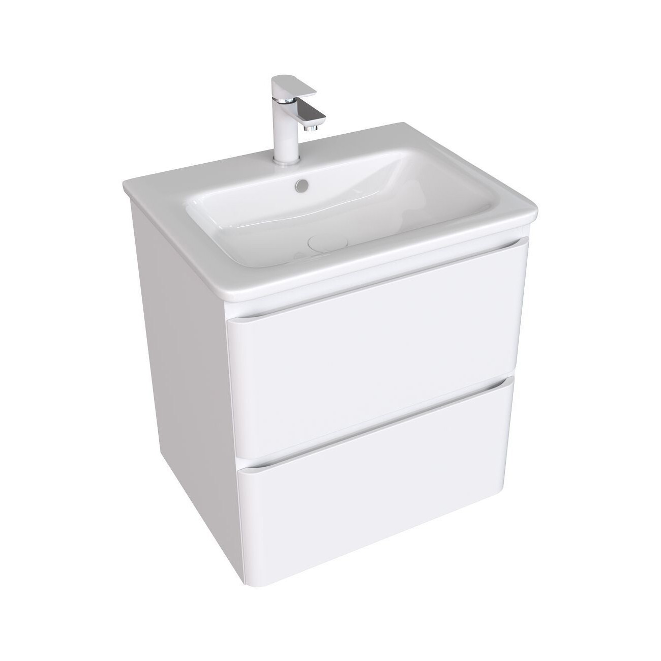 Изображение товара Тумба под раковину Aquanet 00330465 белая 57 см напольная с ящиками