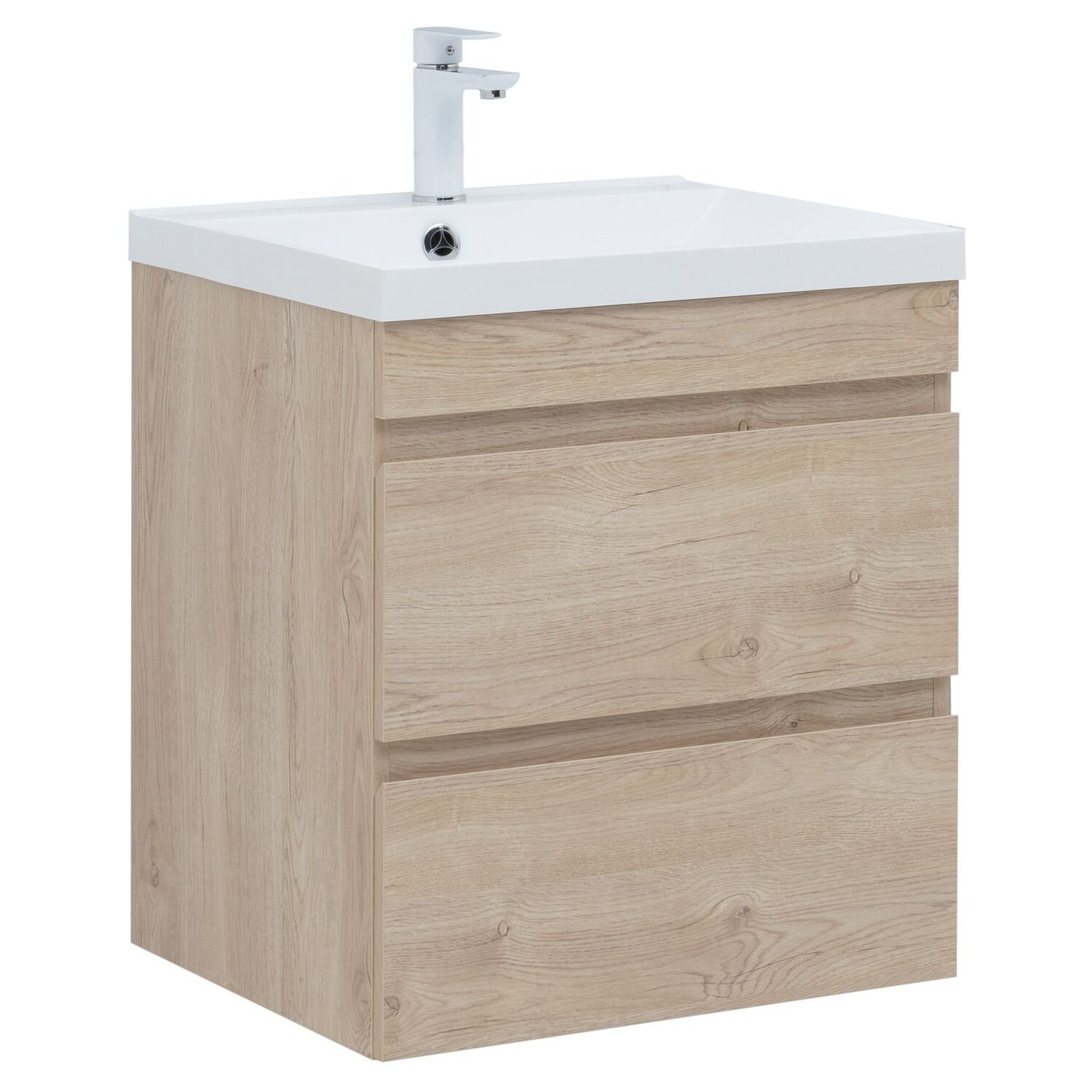 Изображение товара Тумба под раковину Aquanet Нота Нью 60 57см бежевый с двумя ящиками подвесная