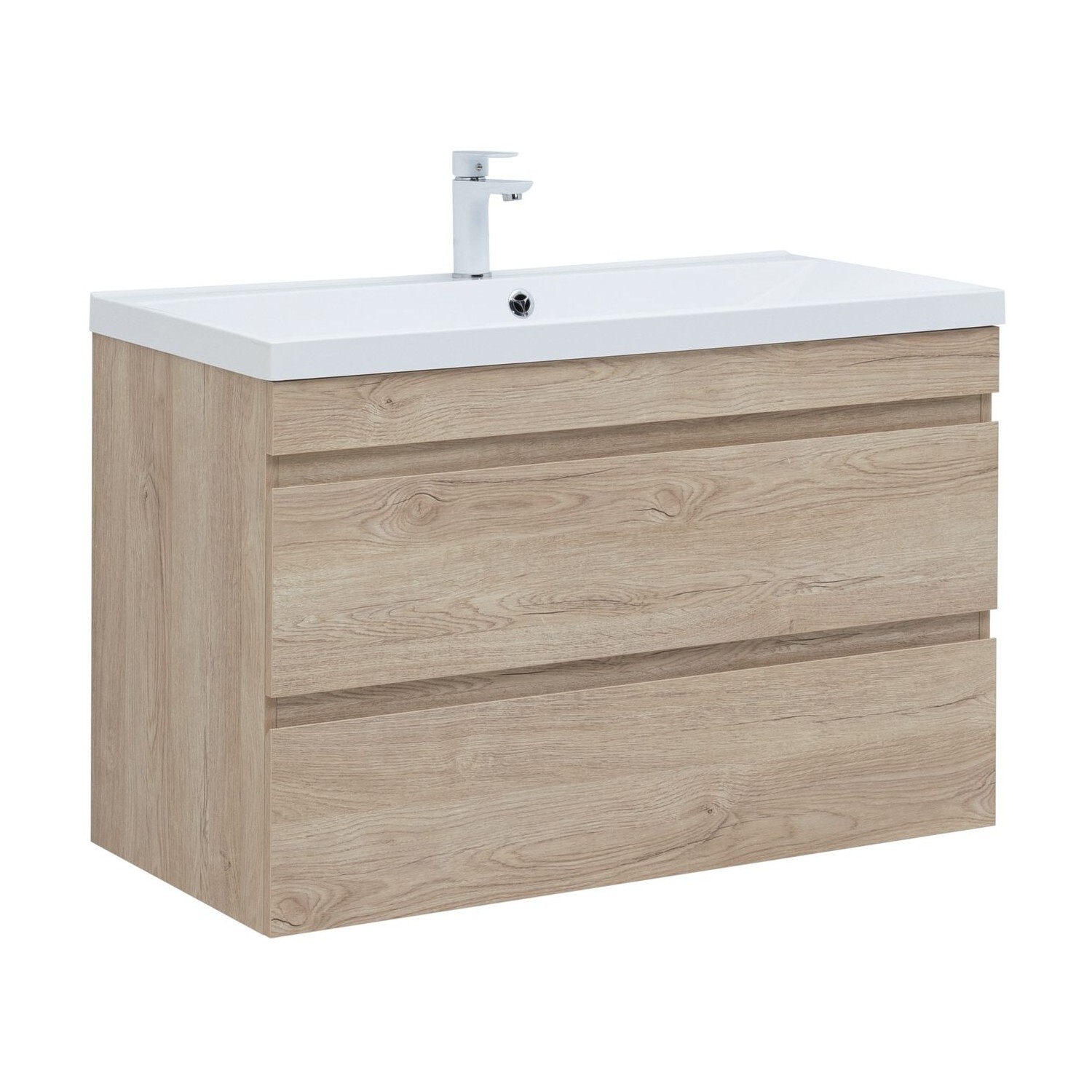 Изображение товара Тумба под раковину Aquanet Нота Нью 100 светлый дуб 99 см бежевый