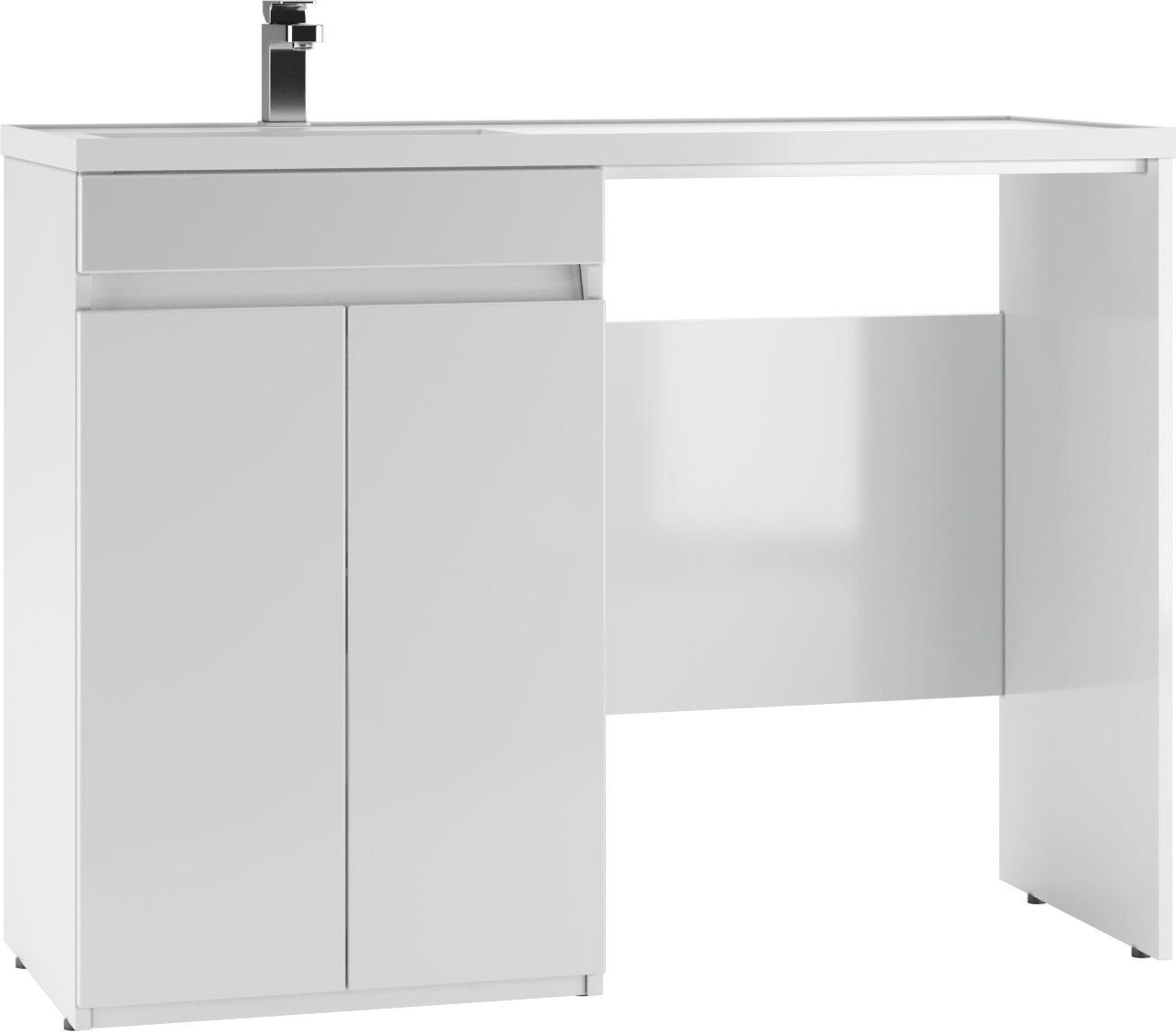 Изображение товара Тумба под раковину подвесная Айсберг DA1659T 120.1см цвет белый