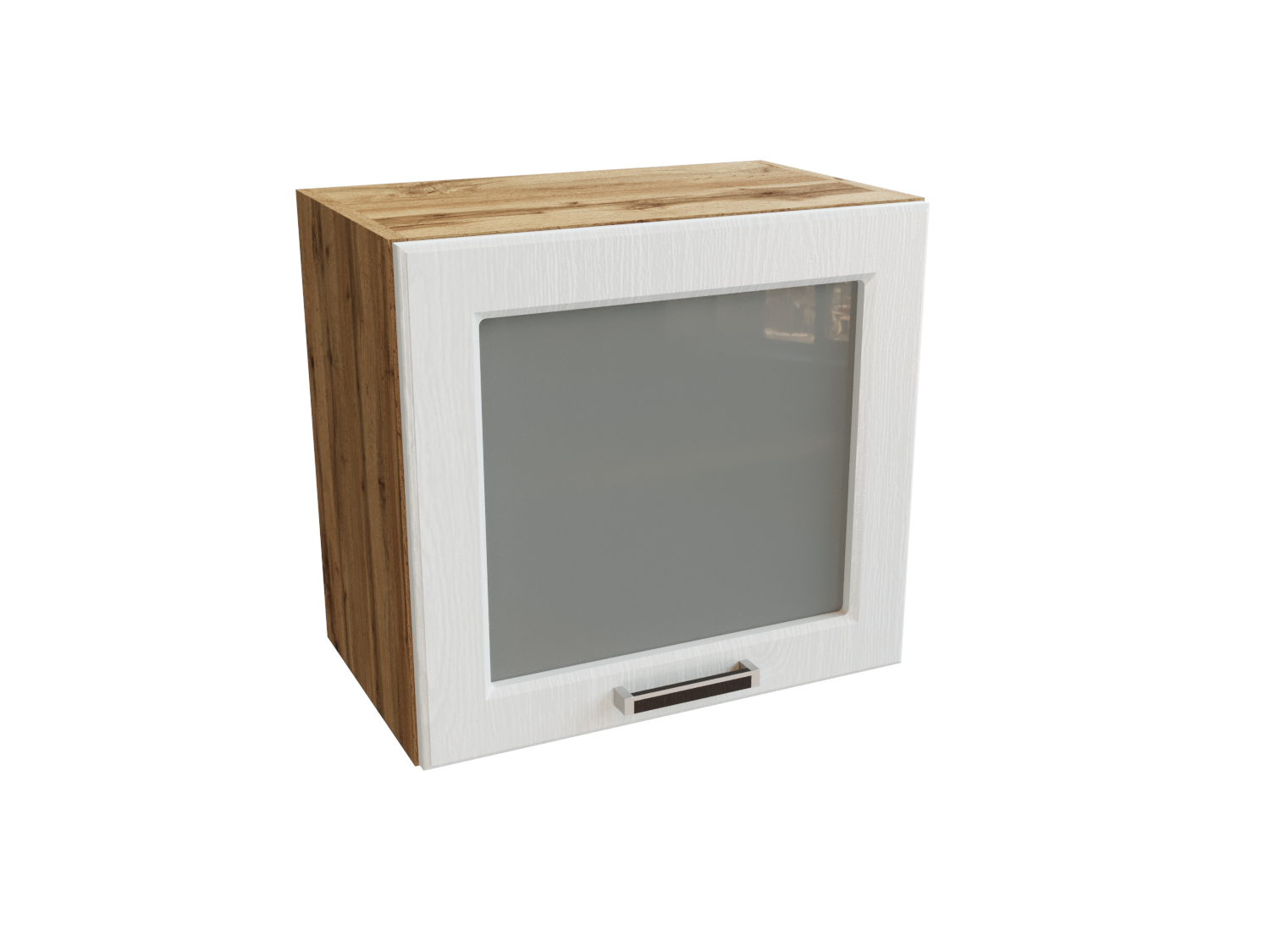 Изображение товара Навесной шкаф Прага горизонтальный со стеклом 50x46x31.80 см фасад белый дуб МДФ каркас дуб вотан ЛДСП Сурская Мебель Изображение товара Навесной шкаф Прага горизонтальный со стеклом 50x46x31.80 см фасад белый дуб МДФ каркас дуб вотан ЛДСП Сурская Мебель