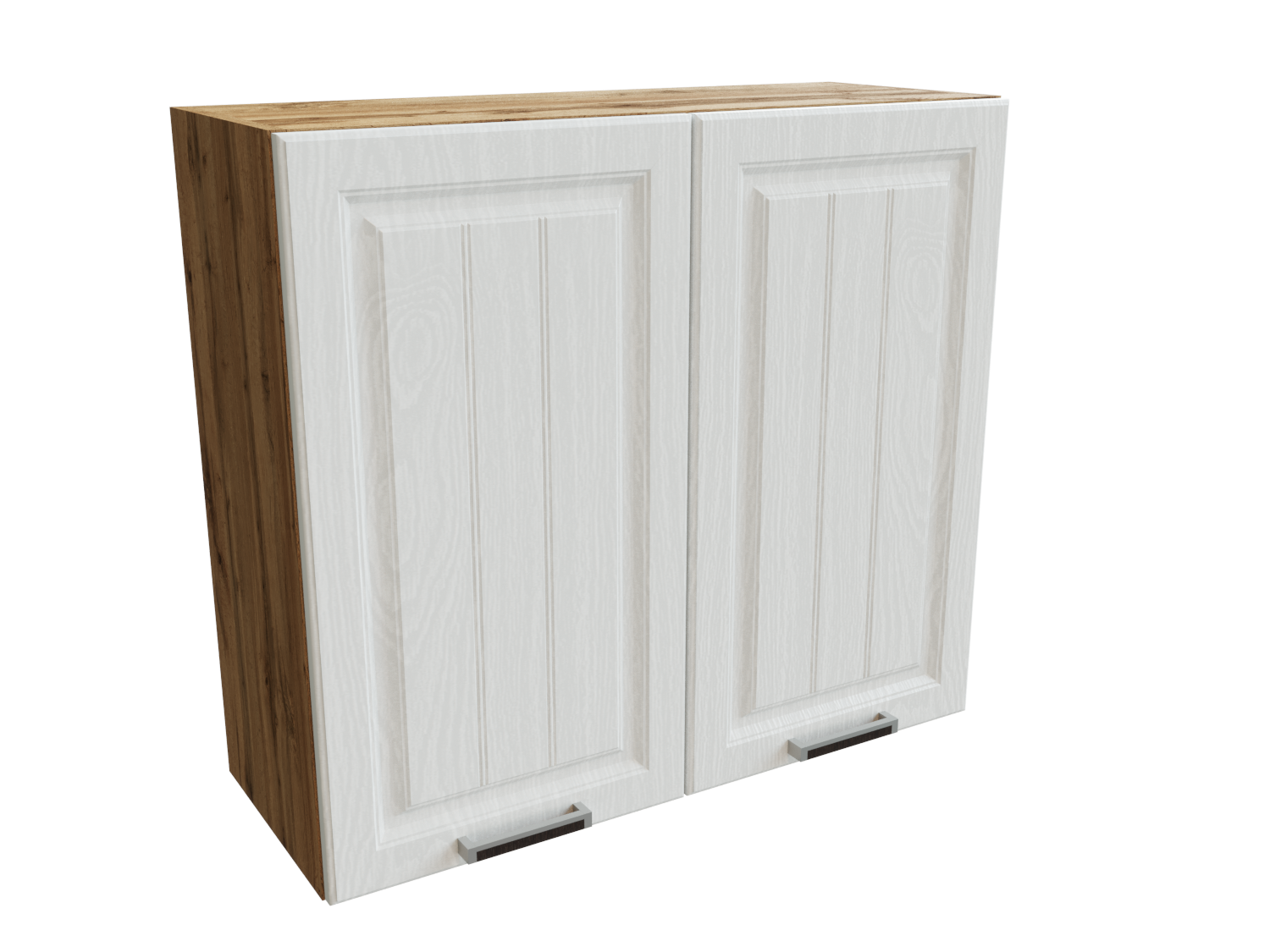 Изображение товара Навесной шкаф Прага 80x71.60x31.80 см фасад белый МДФ каркас дуб вотан МДФ Сурская Мебель