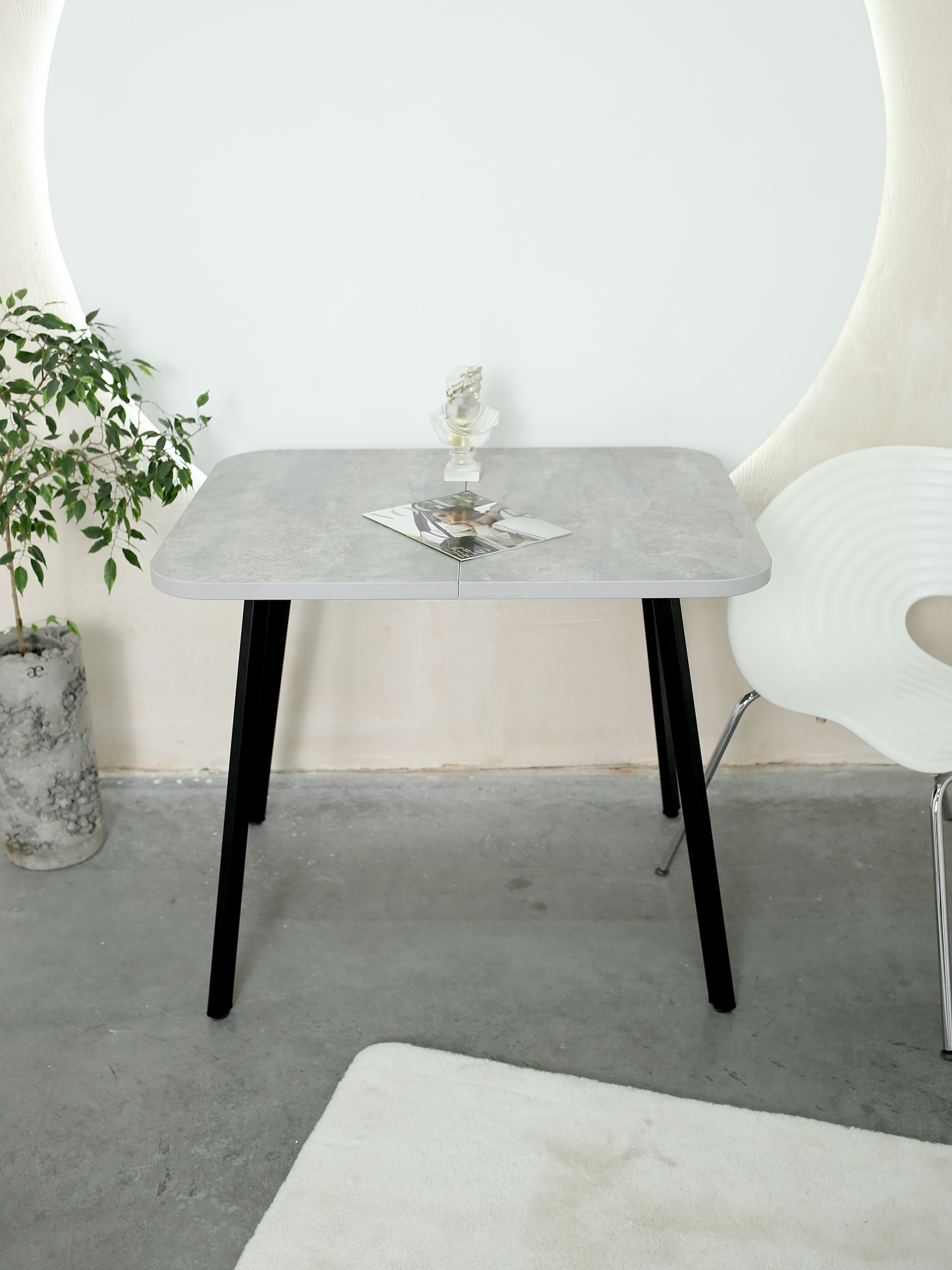 Изображение товара Стол прямоугольный Card&loft 90x90 см ЛДСП цвет черный/бетон