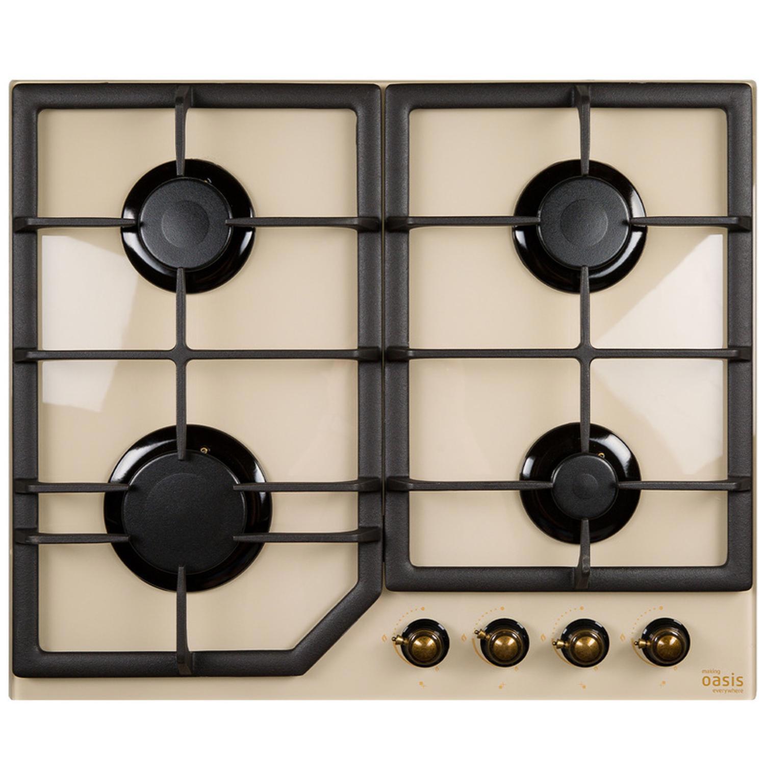 Изображение товара Газовая варочная панель Oasis P-GR 61 см 4 конфорки бежевый