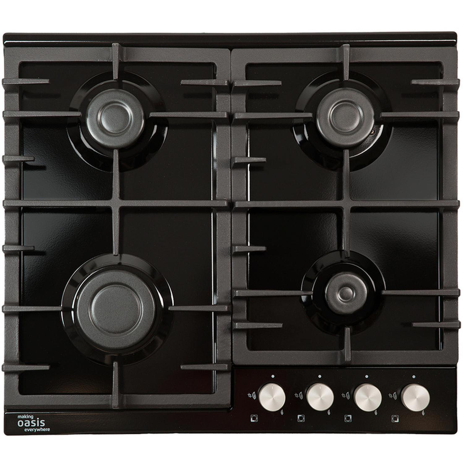 Изображение товара Газовая варочная панель Oasis P-MBRP 58 см 4 конфорки цвет черный