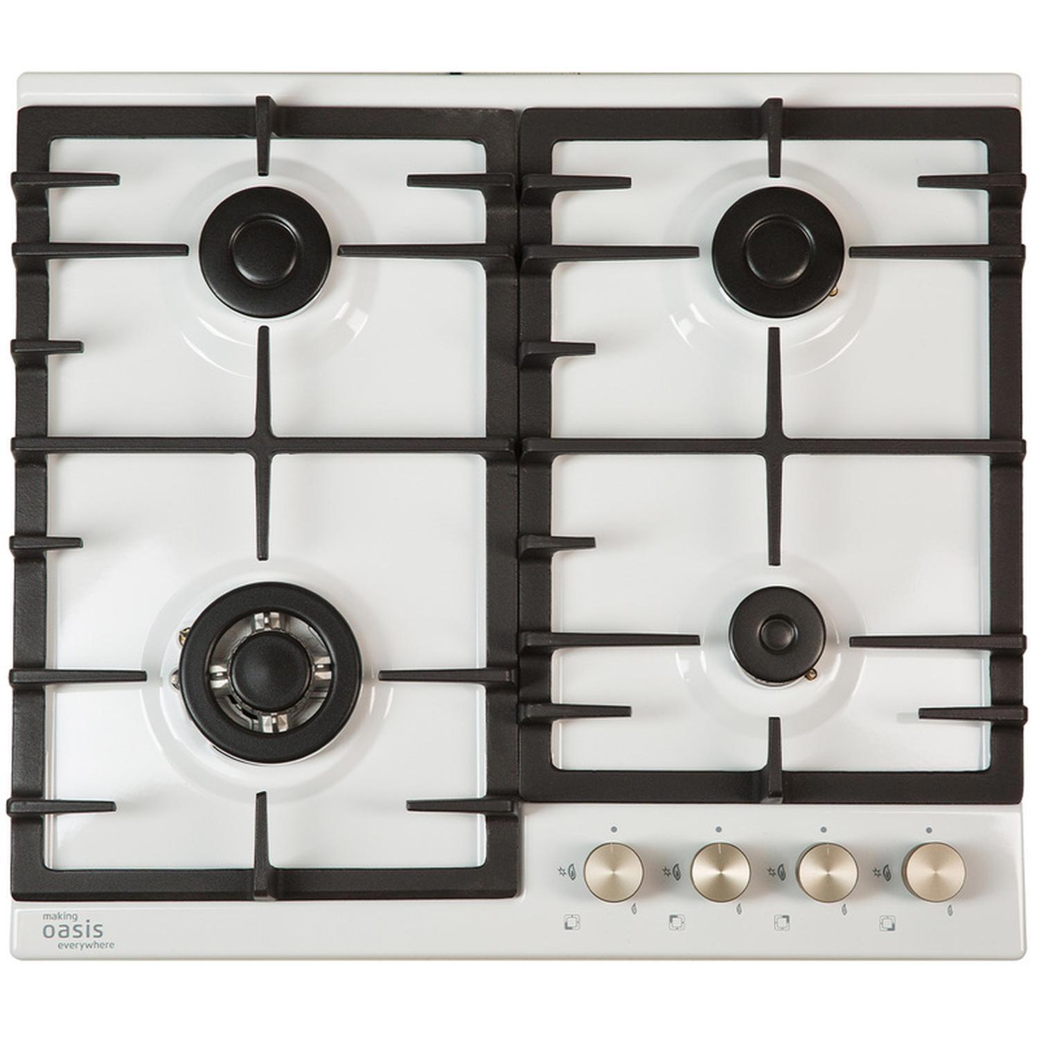 Изображение товара Газовая варочная панель Oasis P-MWRT 58 см 4 конфорки белая