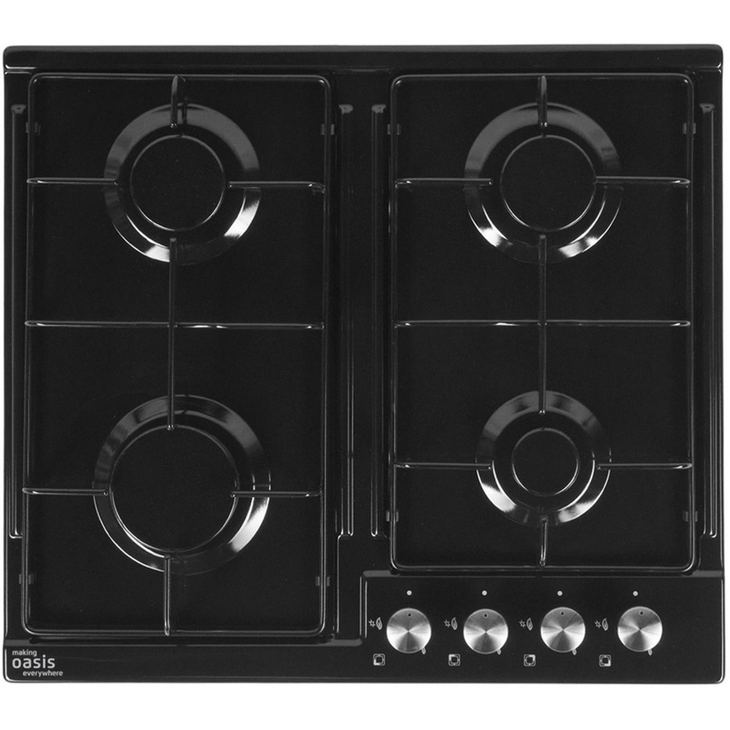 Изображение товара Газовая варочная панель Oasis P-MEB 58 см 4 конфорки цвет блестящий черный