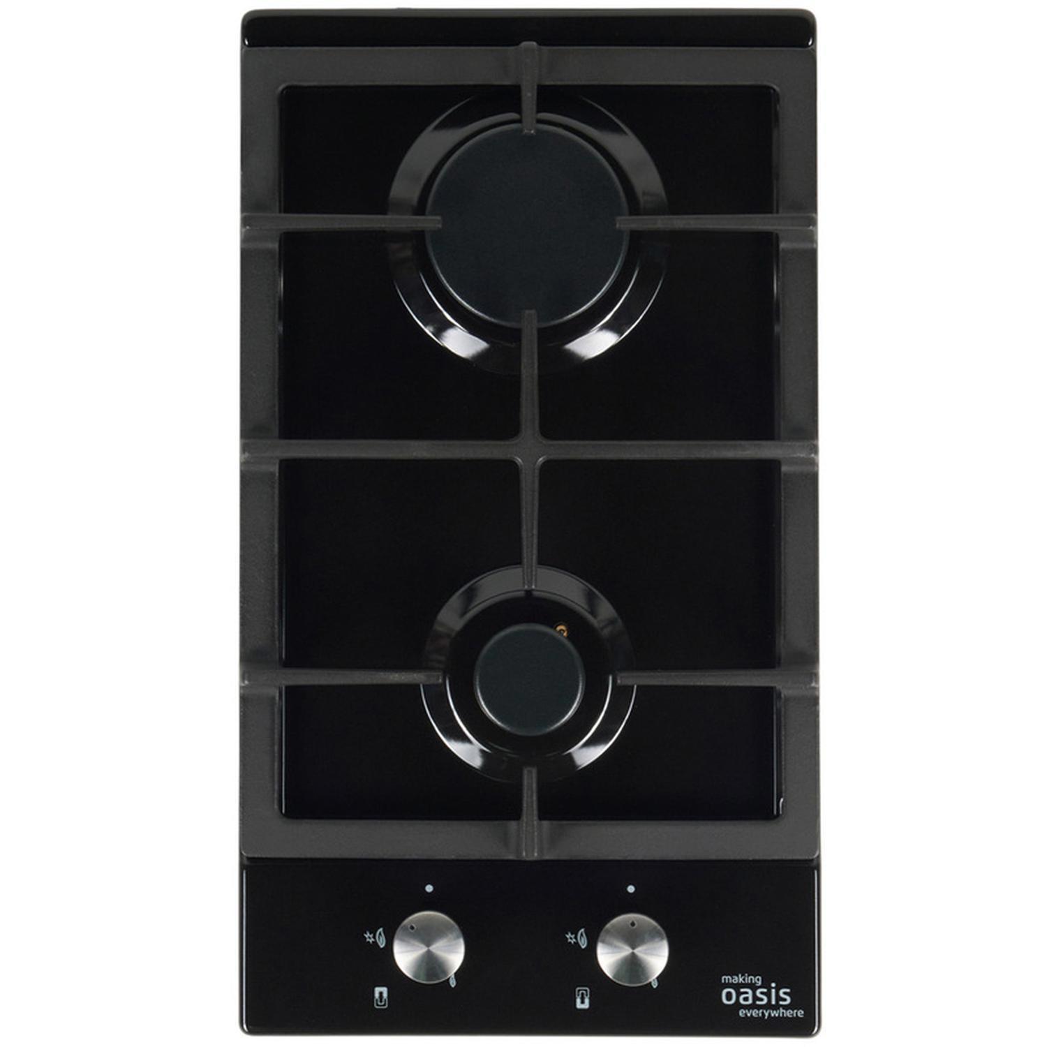 Изображение товара Газовая варочная панель Oasis P-MEBD 29 см 2 конфорки цвет блестящий черный