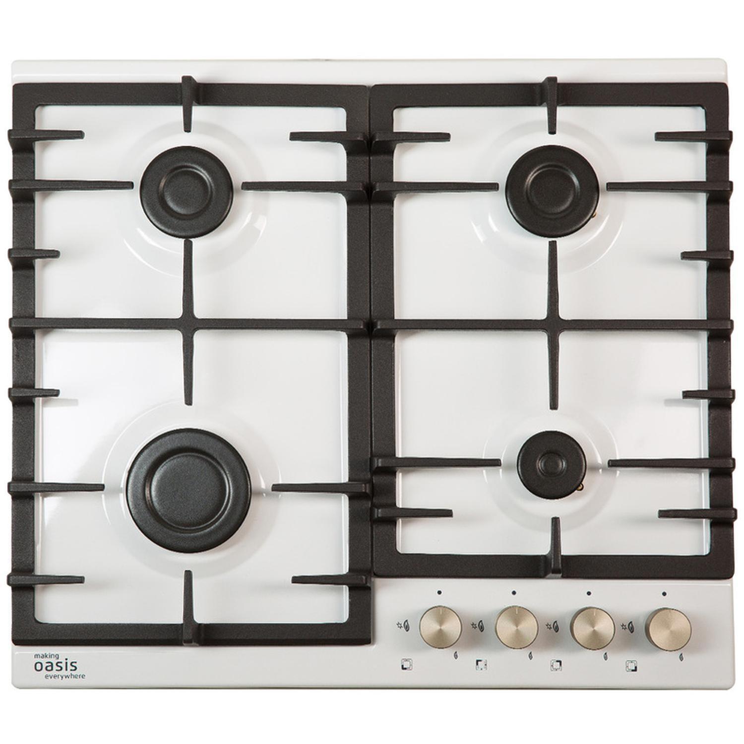 Изображение товара Газовая варочная панель Oasis P-MWRP 58 см 4 конфорки цвет белый