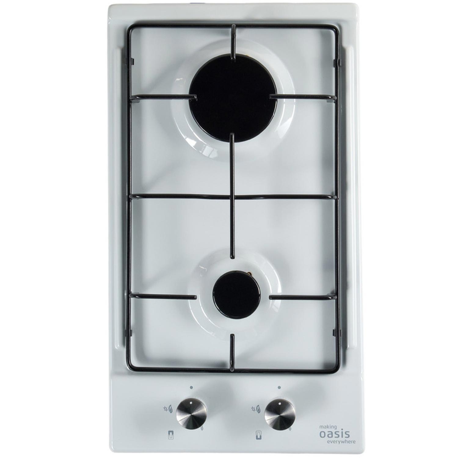 Изображение товара Встраиваемая газовая варочная панель Oasis P-Mewgd 2 конфорки белая