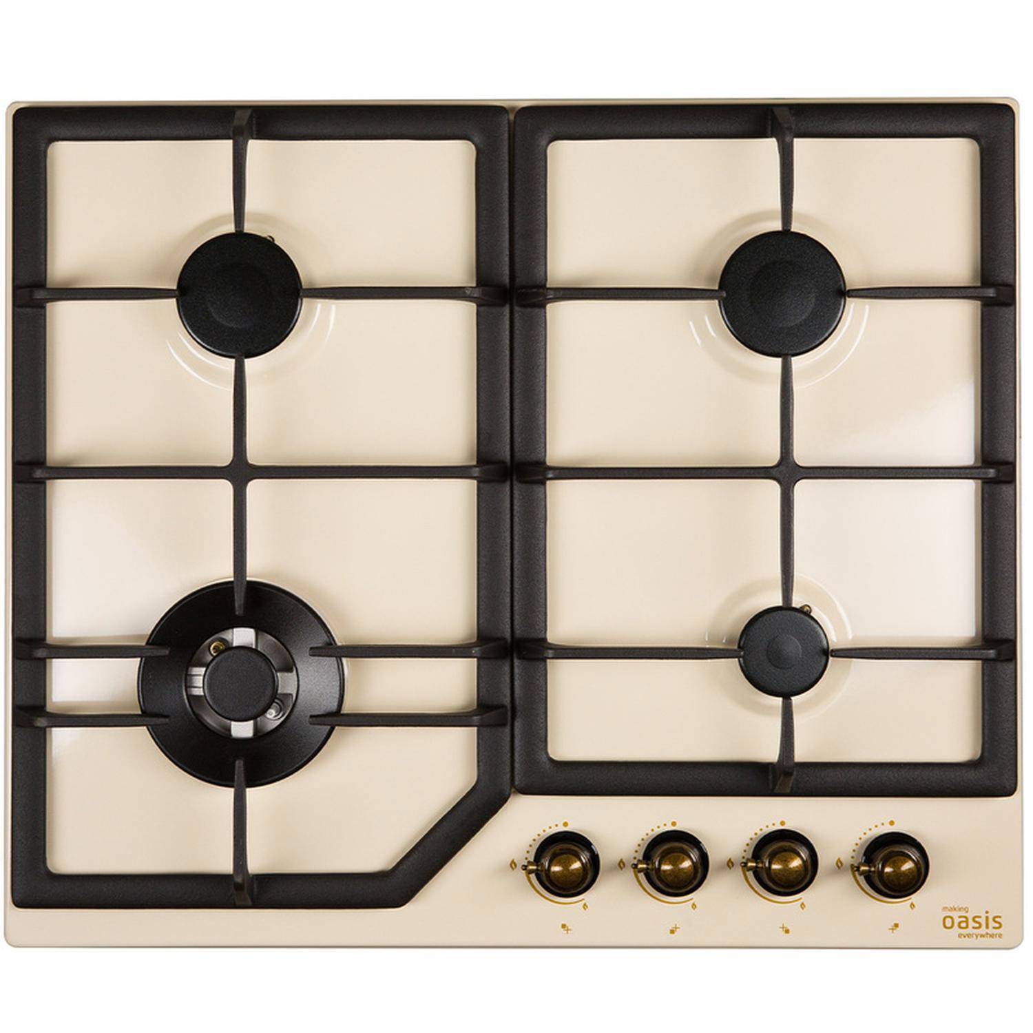 Изображение товара Газовая варочная панель Oasis P-MRT 61 см 4 конфорки бежевый