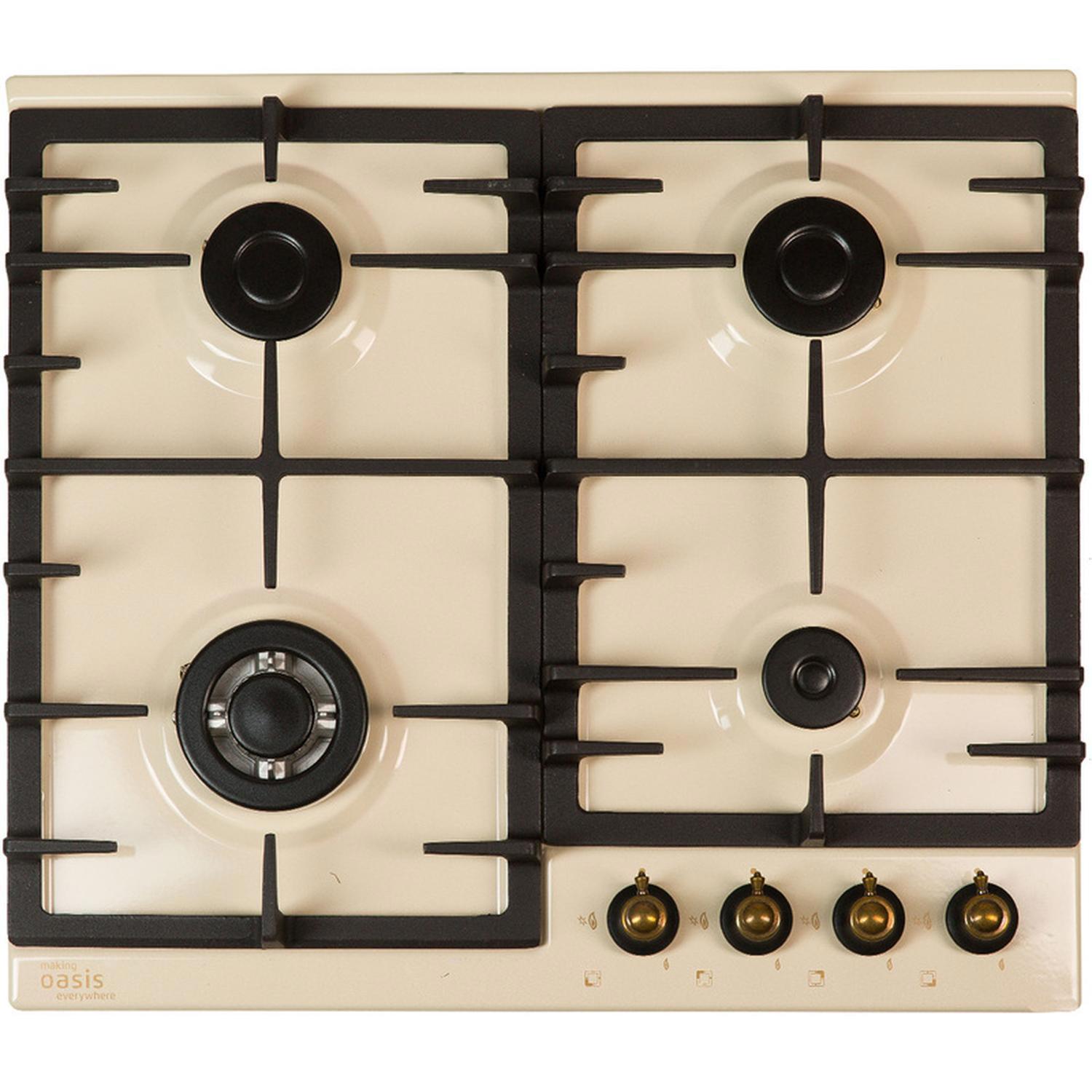Изображение товара Газовая варочная панель Oasis P-MIRT 58 см 4 конфорки цвет бежевый