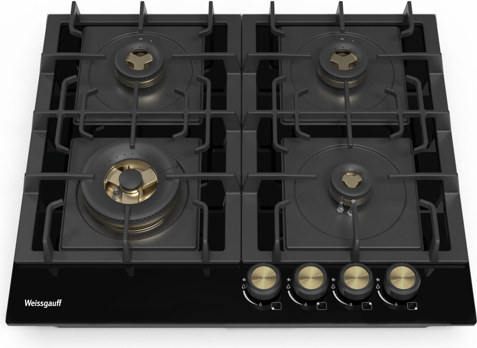 Изображение товара Газовая варочная панель Weissgauff HGG 641 60 см 4 конфорки черная