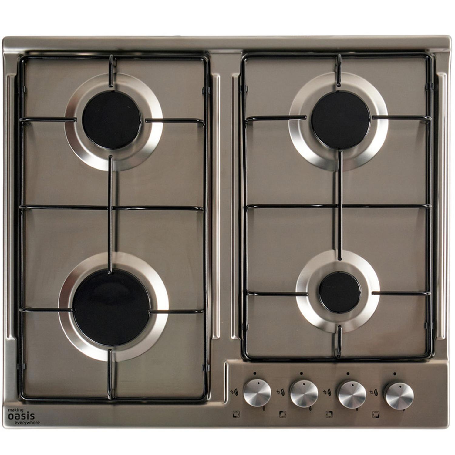 Изображение товара Встраиваемая газовая варочная панель Oasis P-Men 58 см 4 конфорки нержавеющая сталь