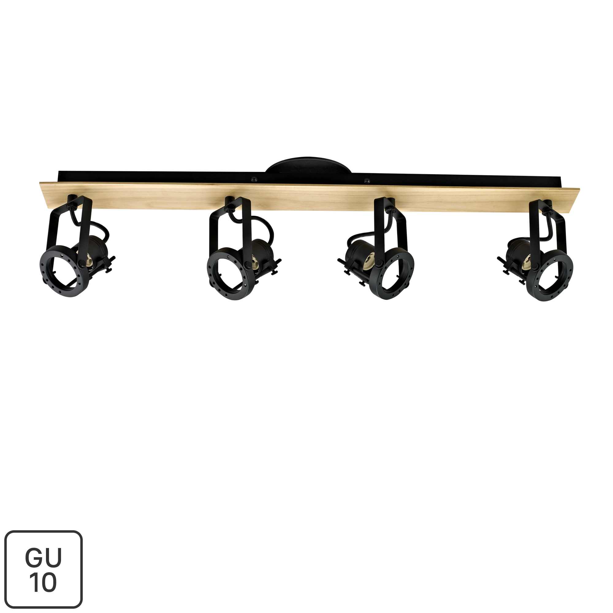 Изображение товара Спот поворотный Inspire Technic 4 лампы GU10 черный/дерево