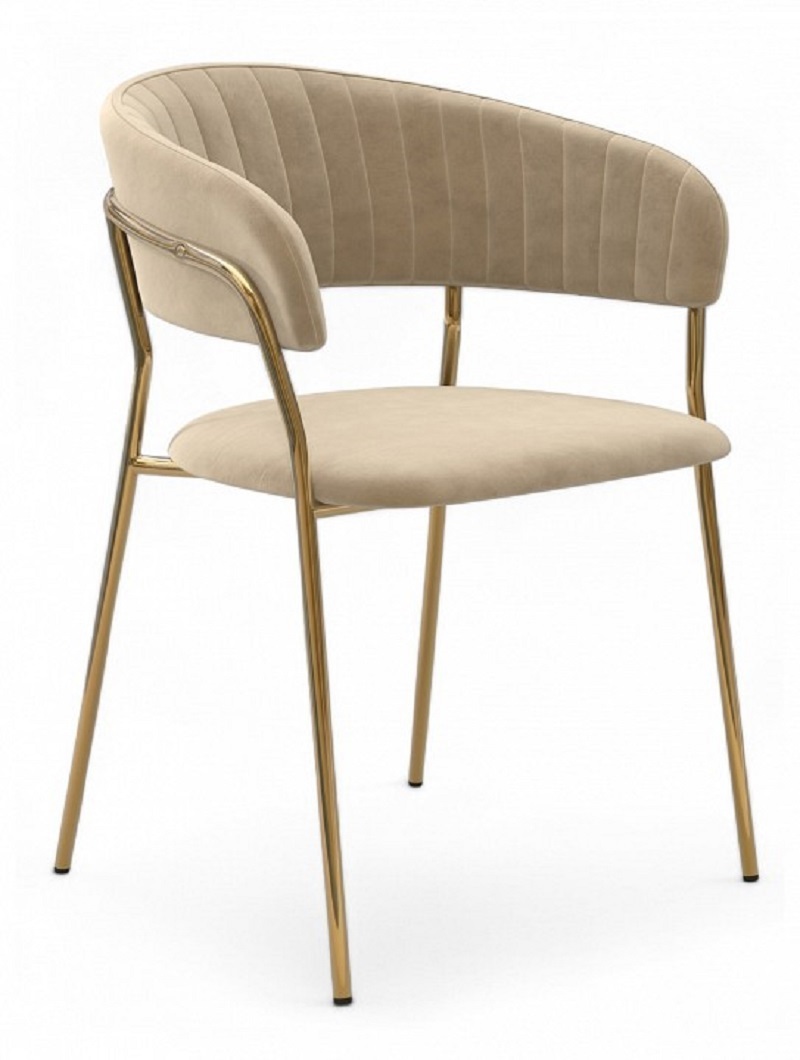 Изображение товара Стул мягкий с подлокотниками Hesby Whispered fusion 49x80x48 см велюр цвет бежевый/золотой Изображение товара Стул мягкий с подлокотниками Hesby Whispered fusion 49x80x48 см велюр цвет бежевый/золотой