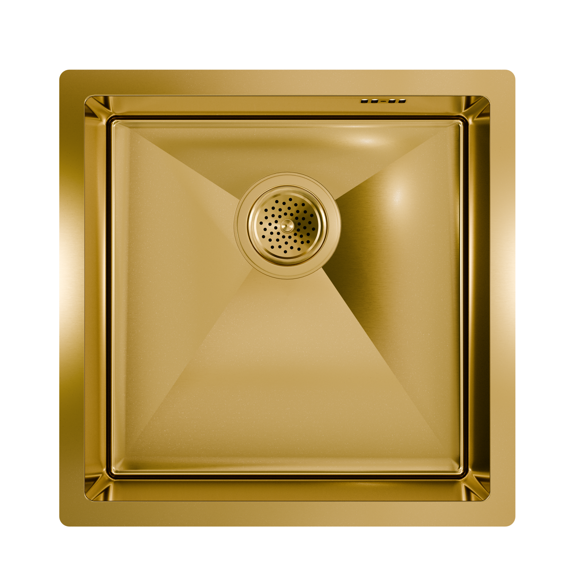 Изображение товара Floracio F.4444.GD — золотая кухонная мойка 44x44 см, 21,5 см чаша