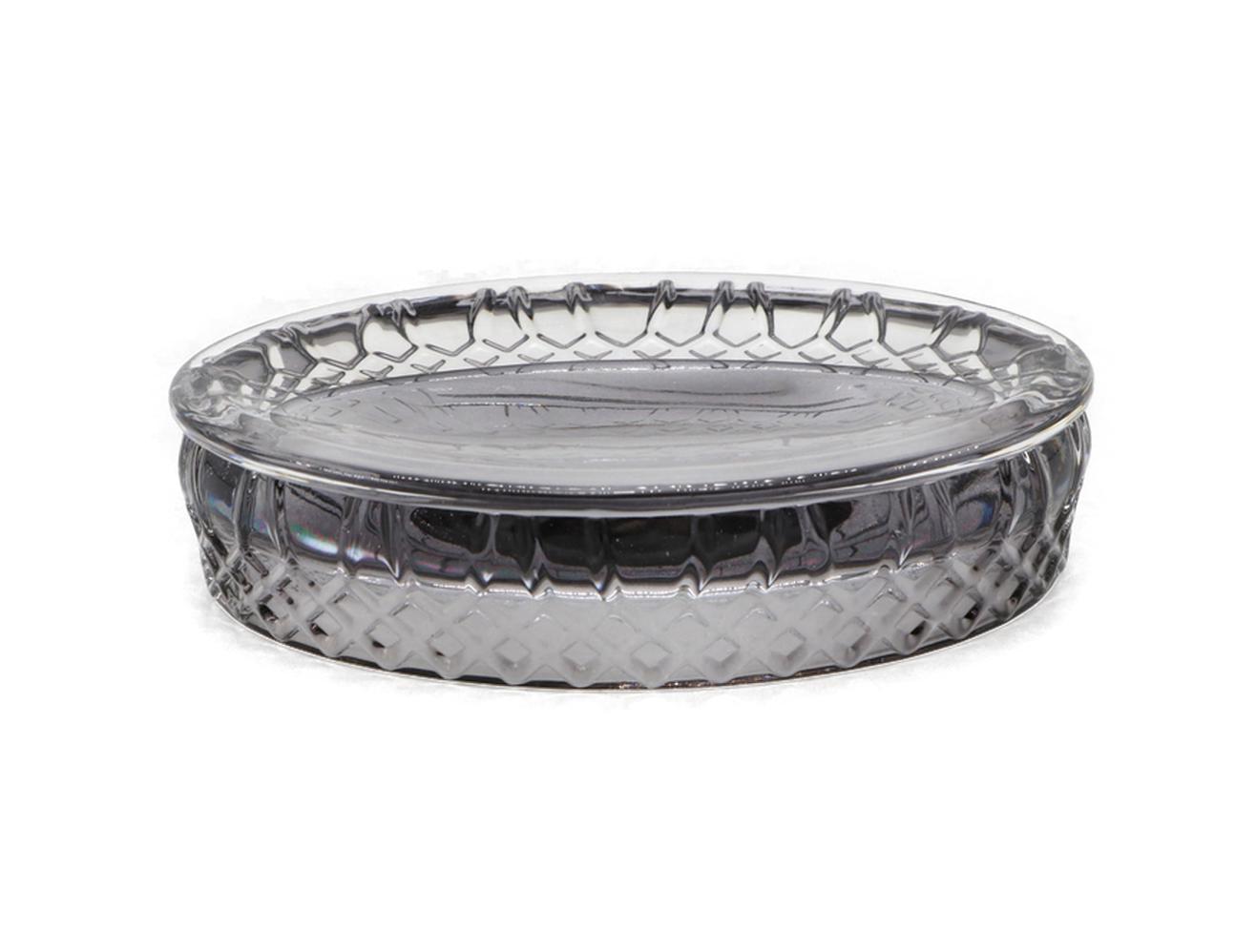 Изображение товара Стеклянная мыльница PROFFI HOME Gray Crystal для ванной серого цвета