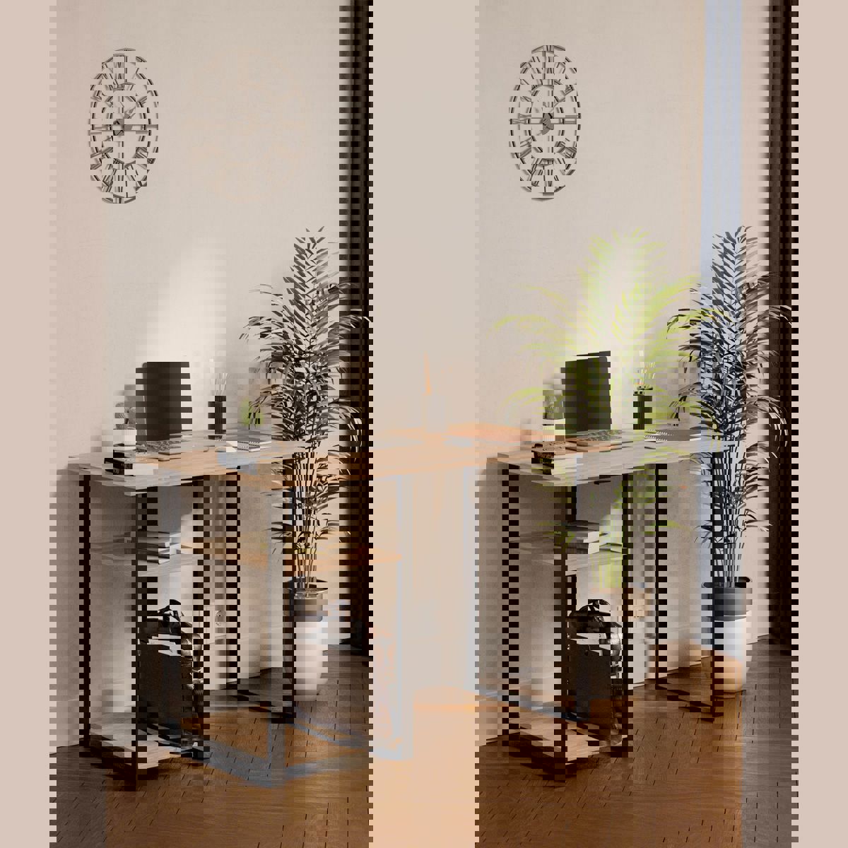 Изображение товара Письменный стол ММК 115x75x60 см дуб сонома ЛДСП современный офисный или домашний стол